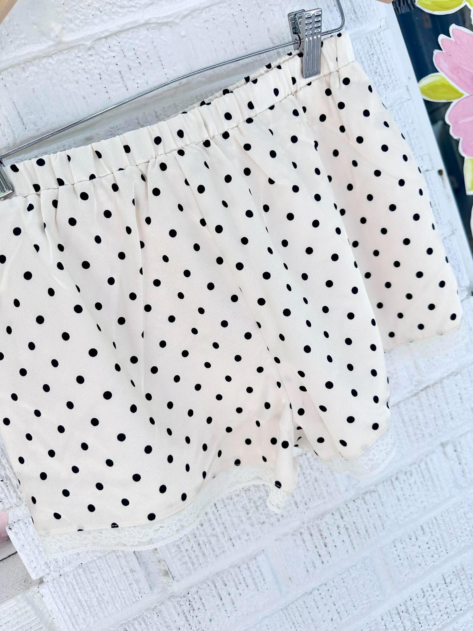 Dainty Dot White Lace Shorts