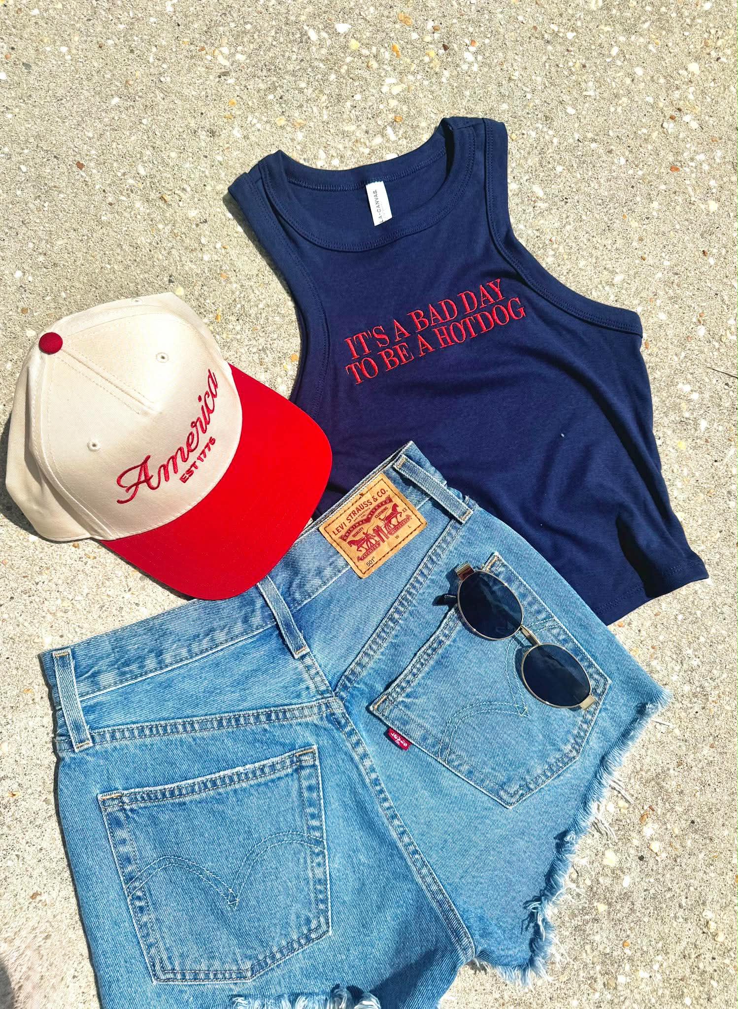 It's A Bad Day To Be A Hotdog Navy Razorback Tank