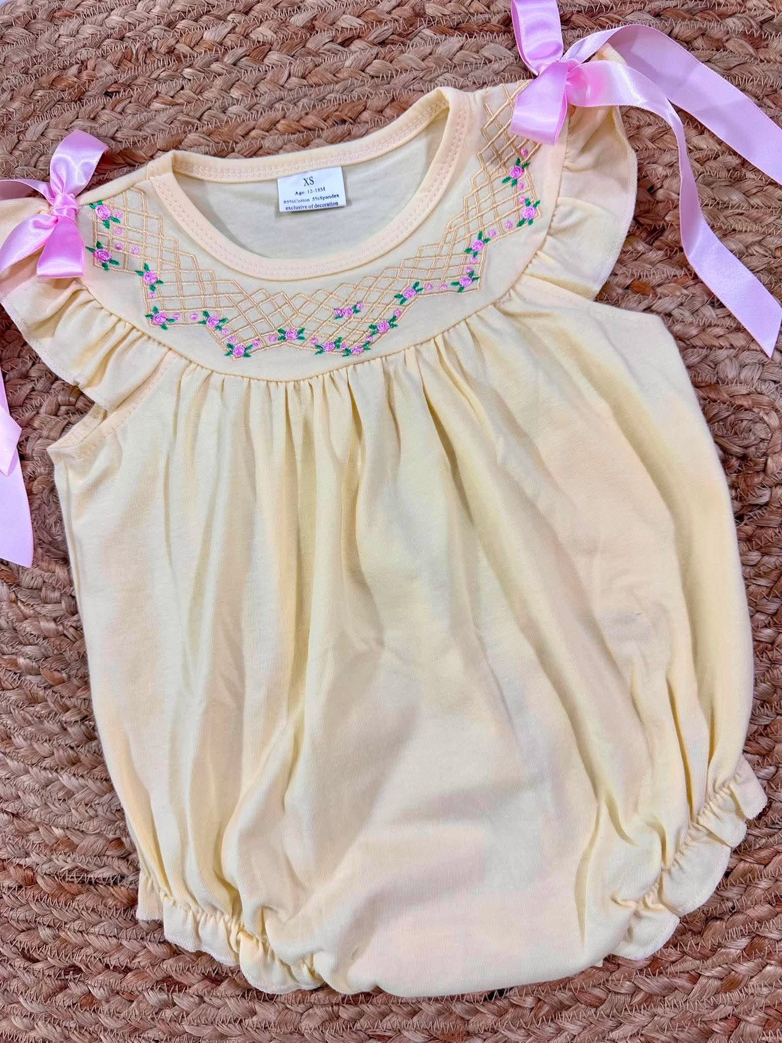 Yellow Floral Ribbon Bubble
