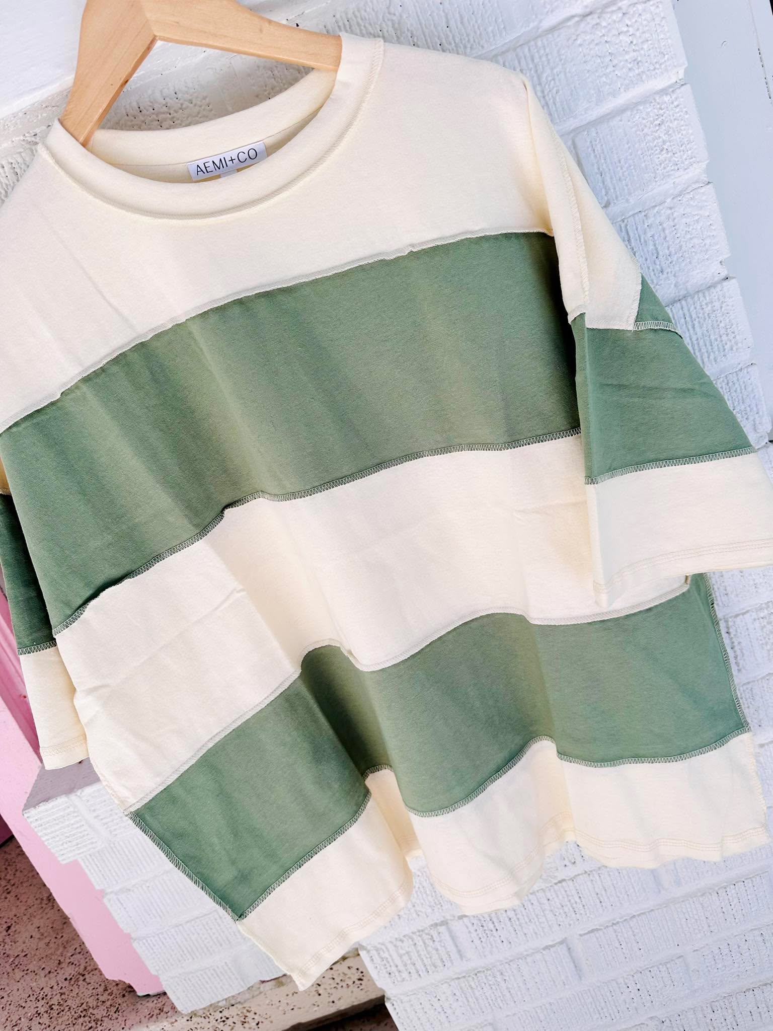 What's new Olive Stripe Top
