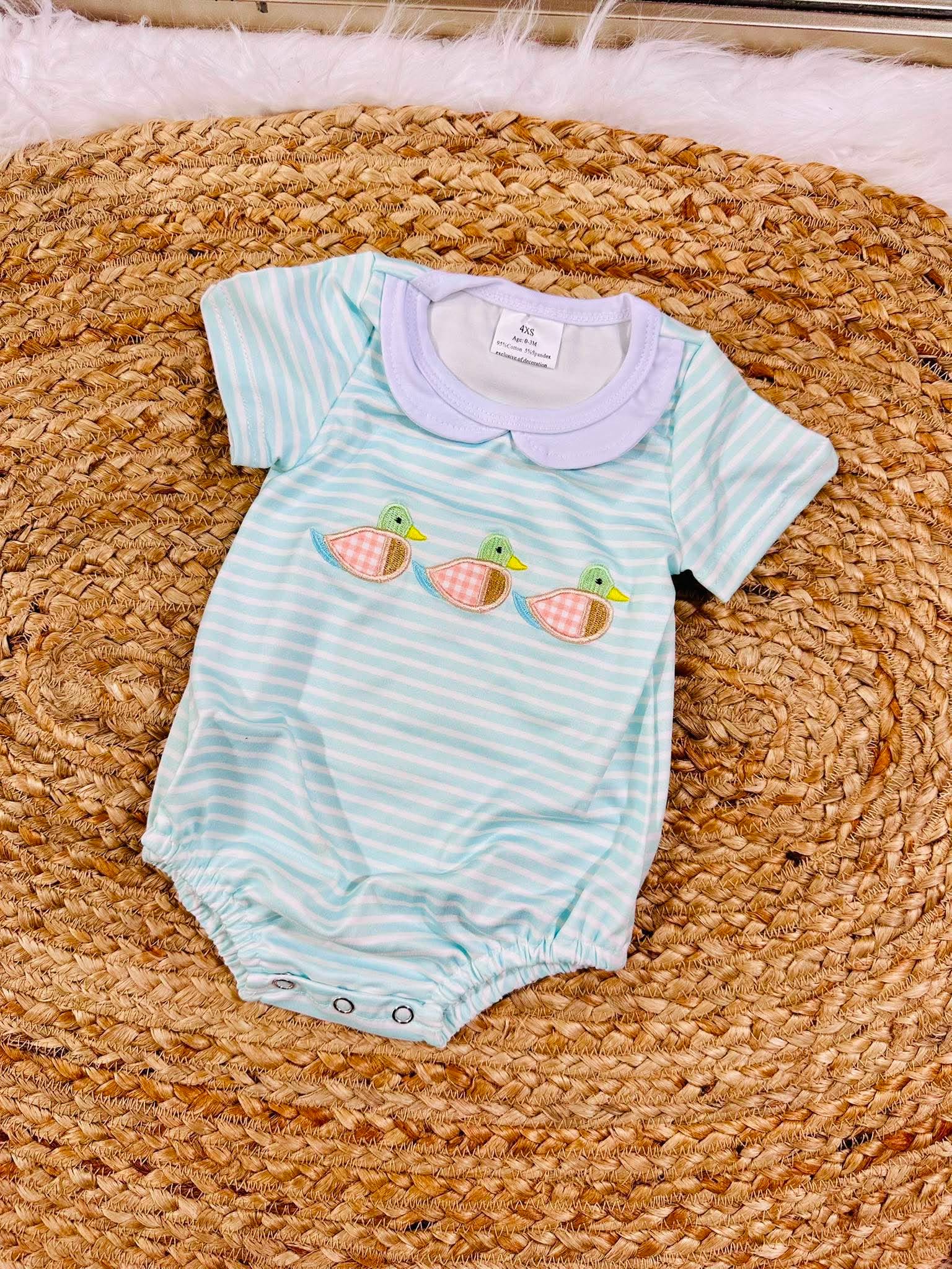 Boys Blue Stripe Duck Bubble
