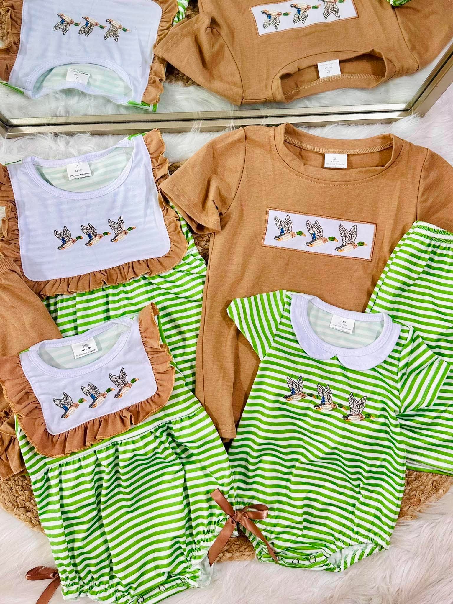 Flying Mallard Green Stripe Outfits