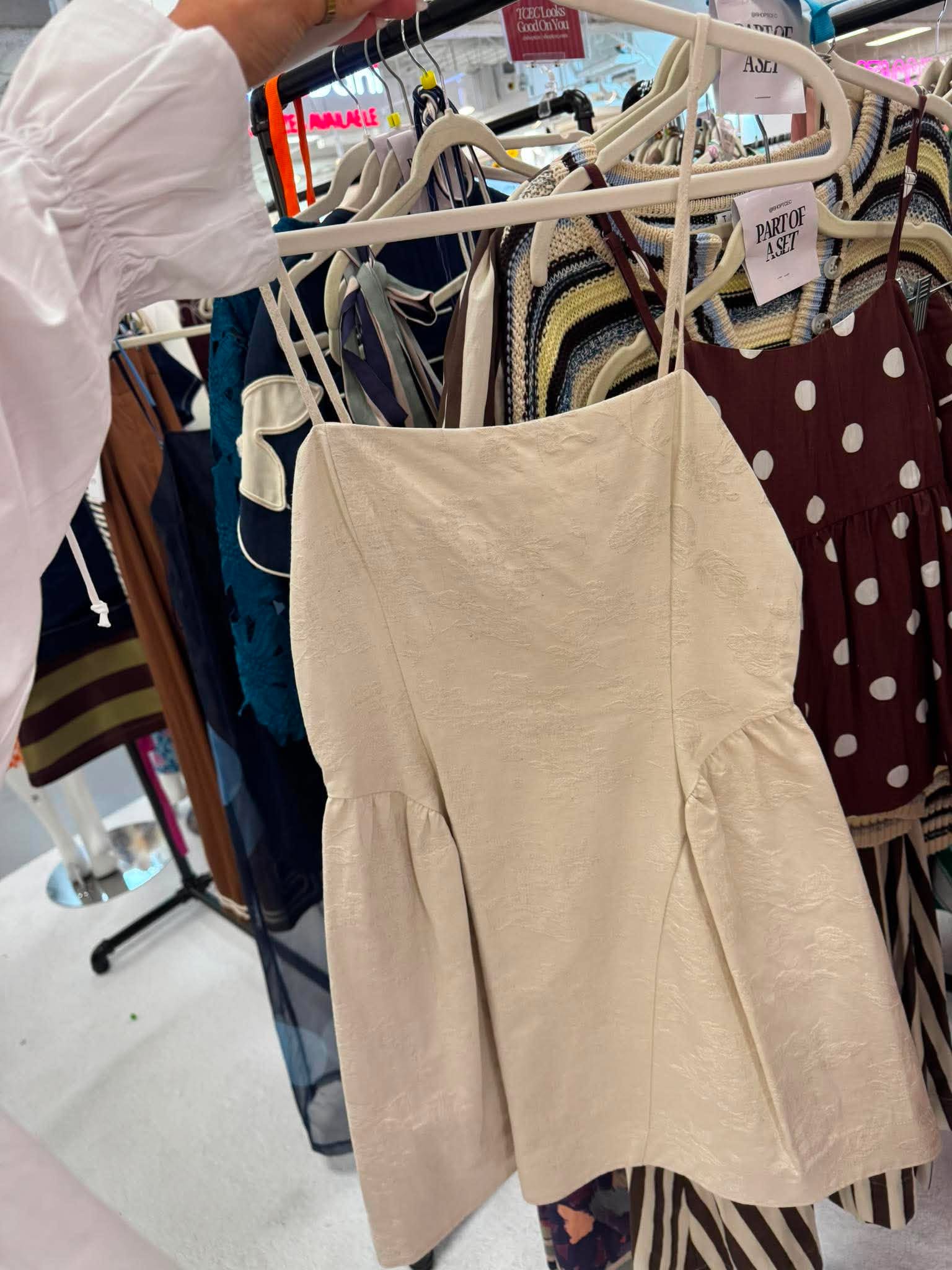 Beige Floral Mini Dress
