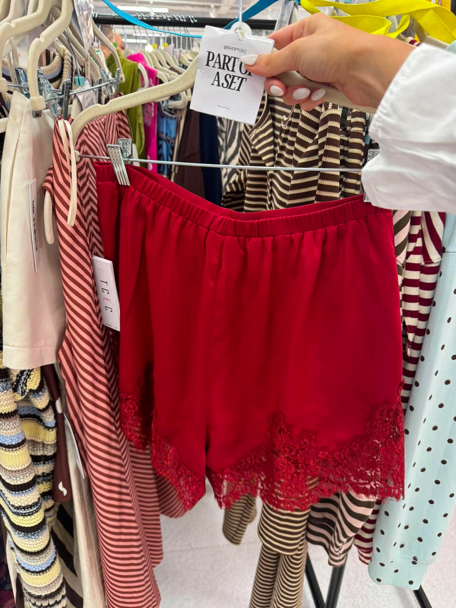 Classic Chic Red Lace Shorts