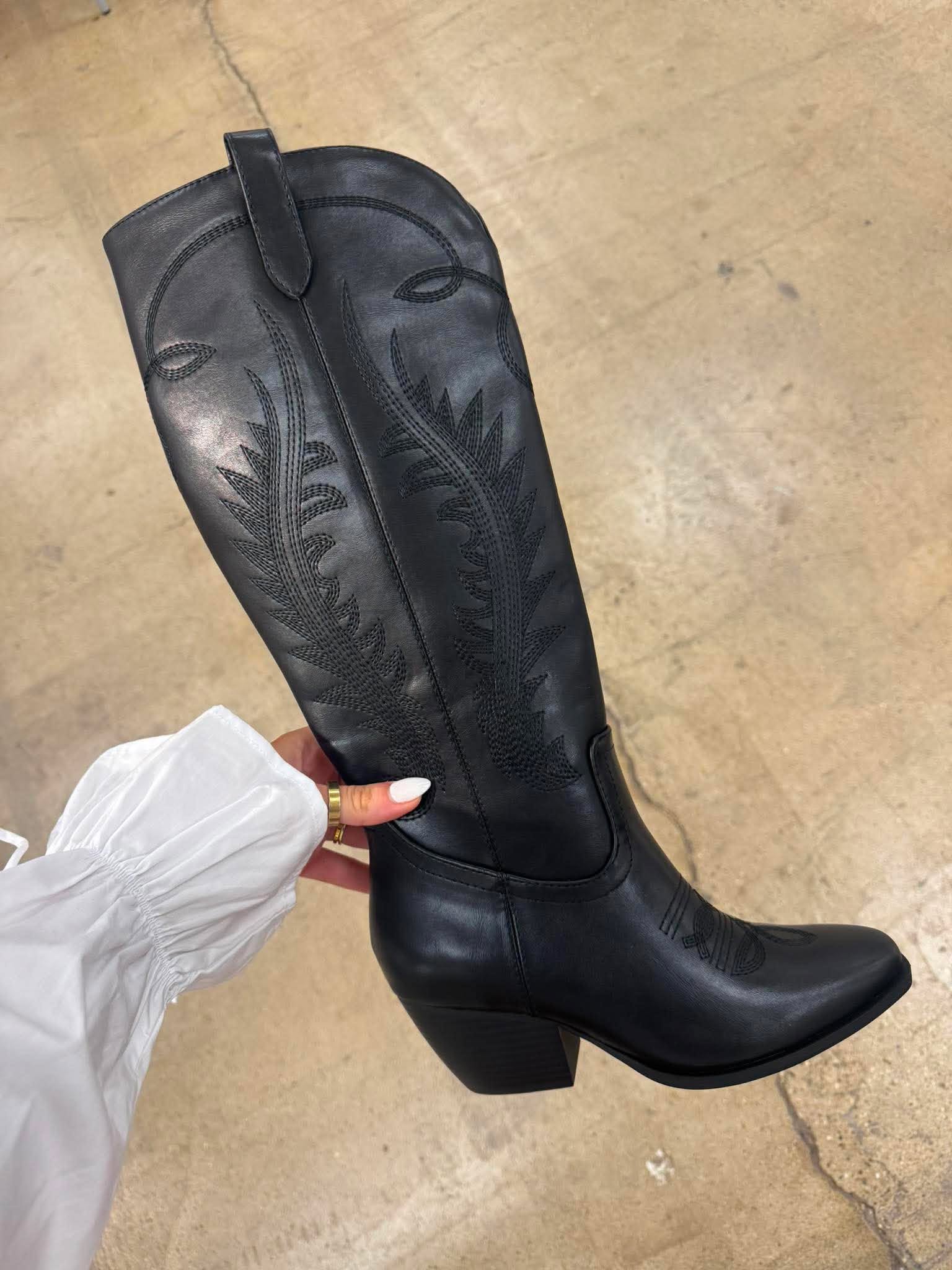 Downtown Dallas Black Boots