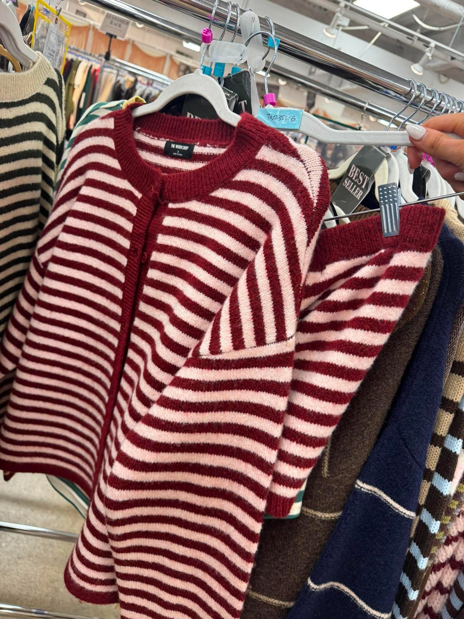 Striped Contrast Cardigan Set