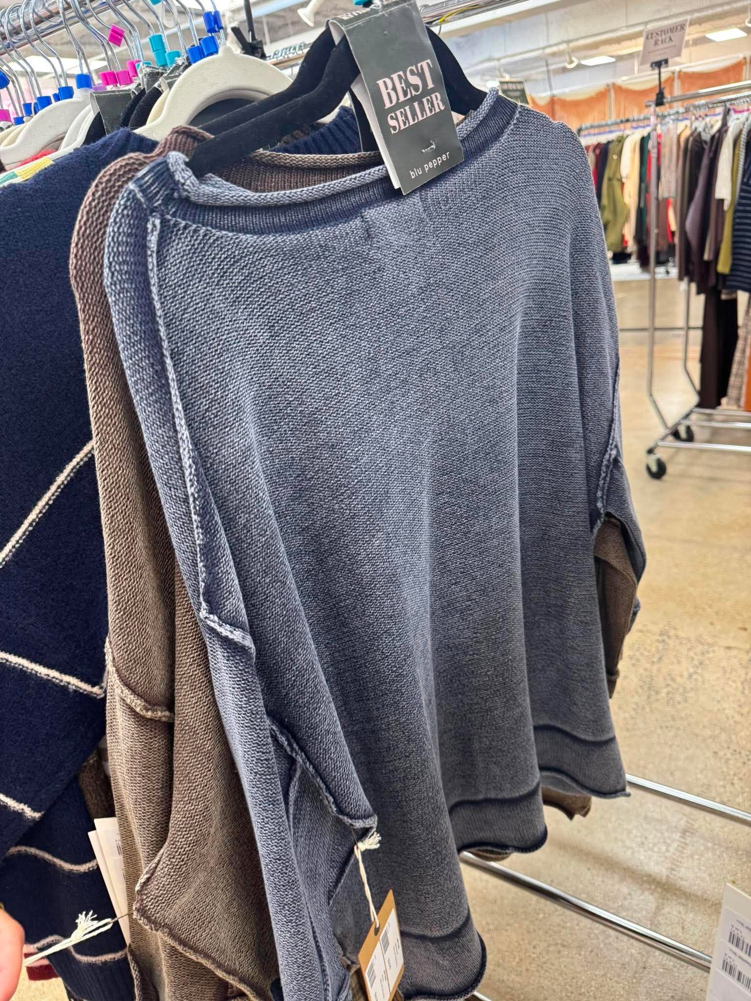 Washed Inverted Seam Short Sleeve Sweatshirt