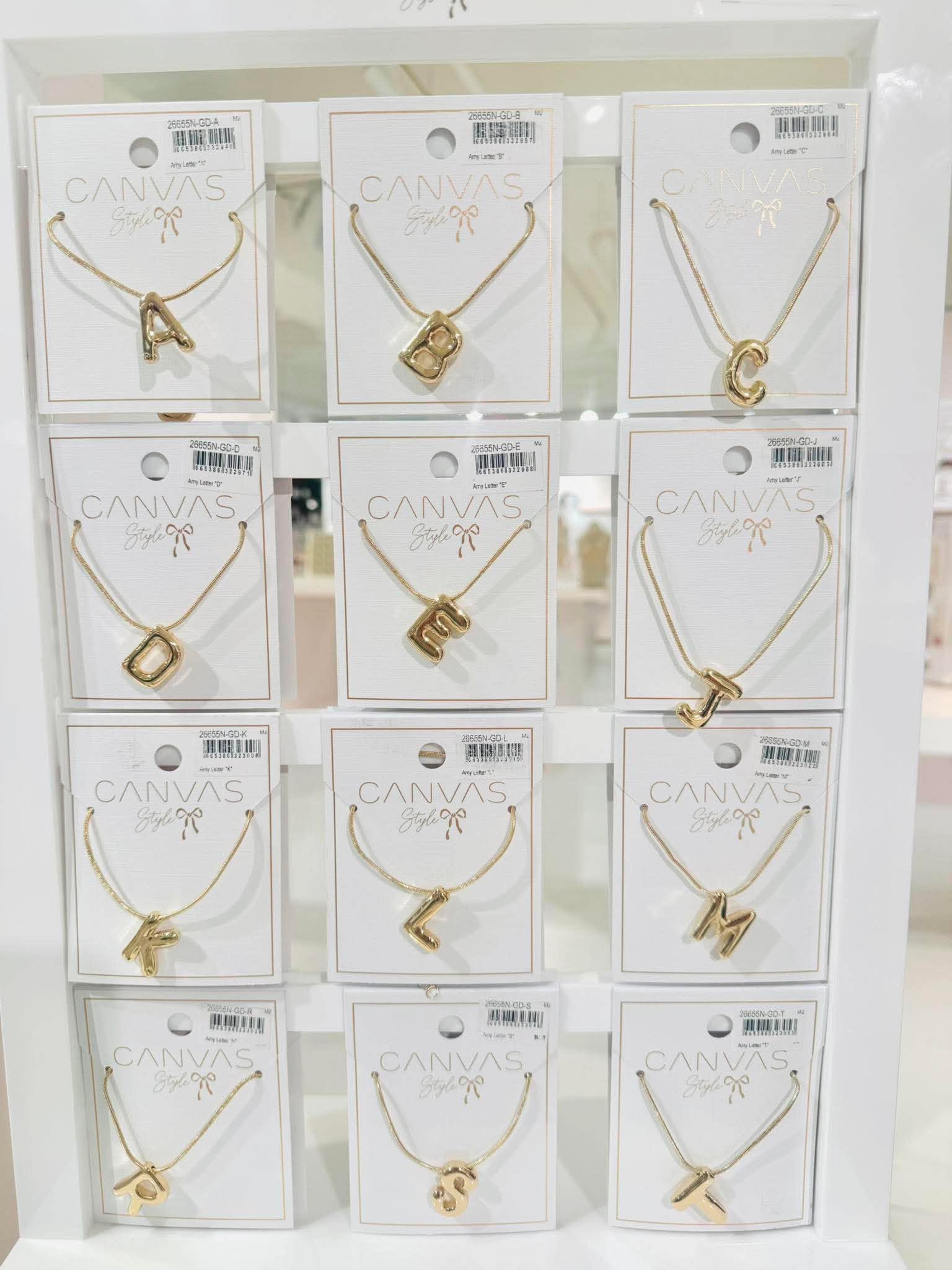 Bubble Gold Initial Necklace