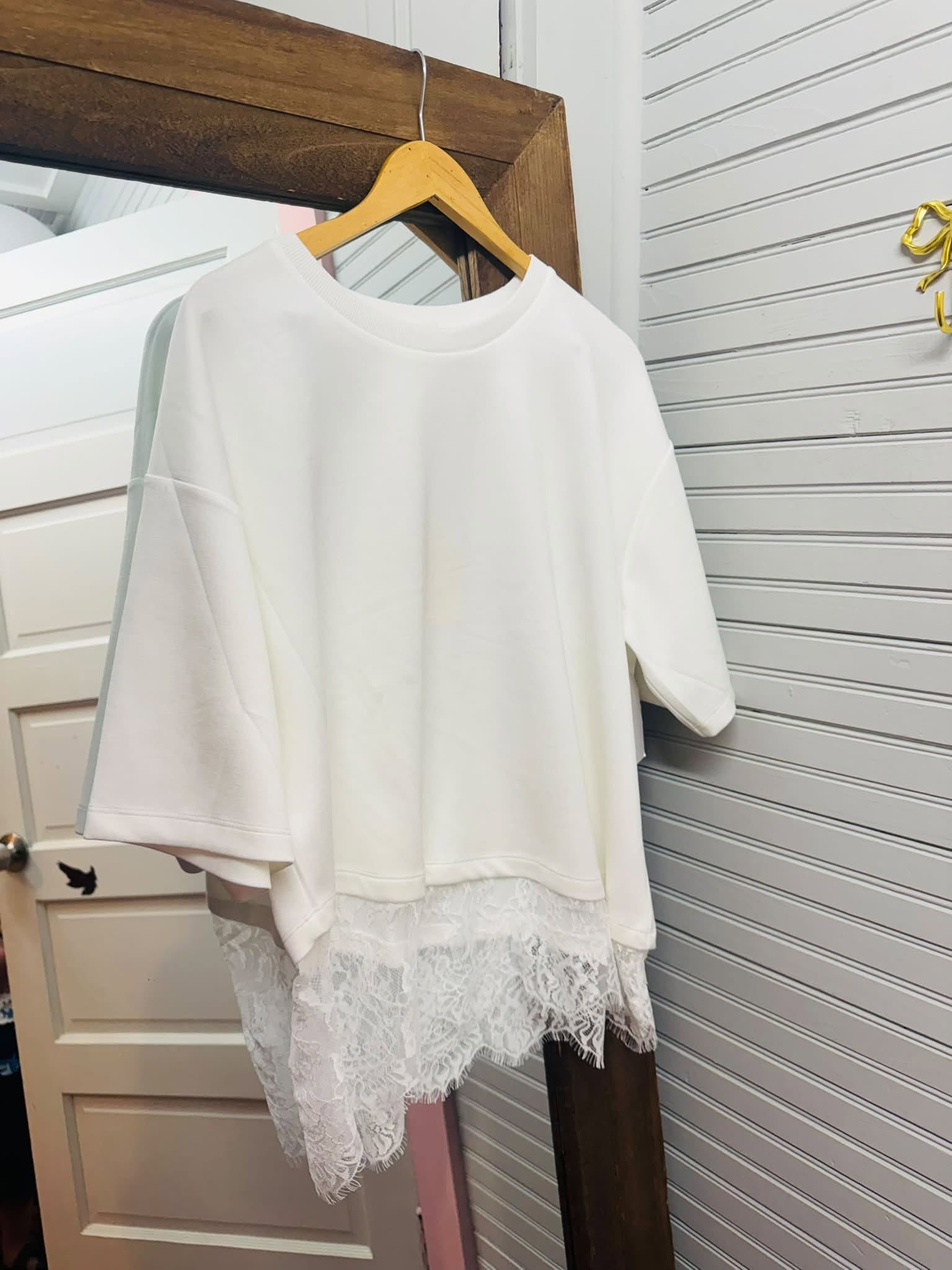Luxury Lace Detail White Tee