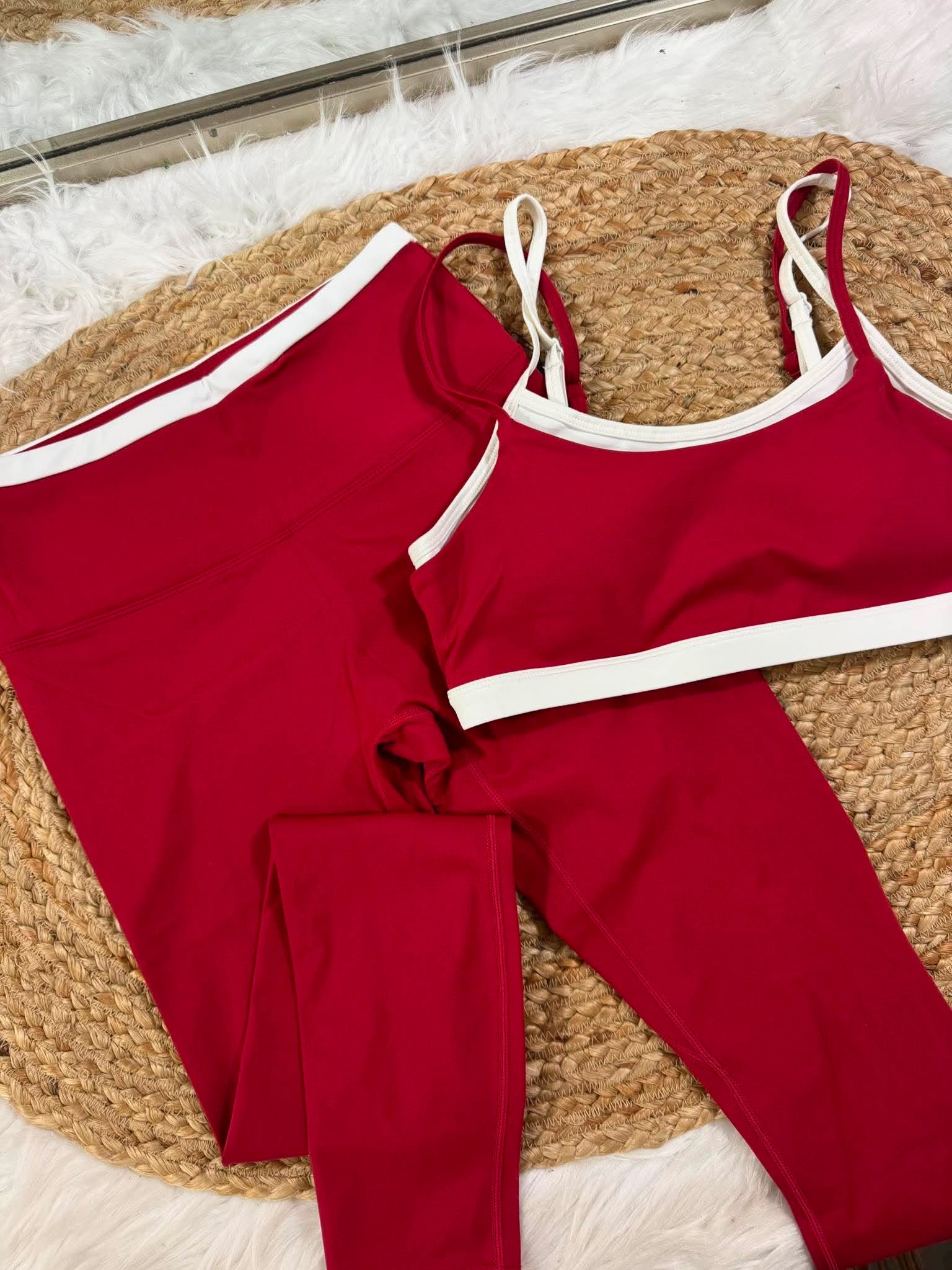 Cherry Red Double Later Leggings