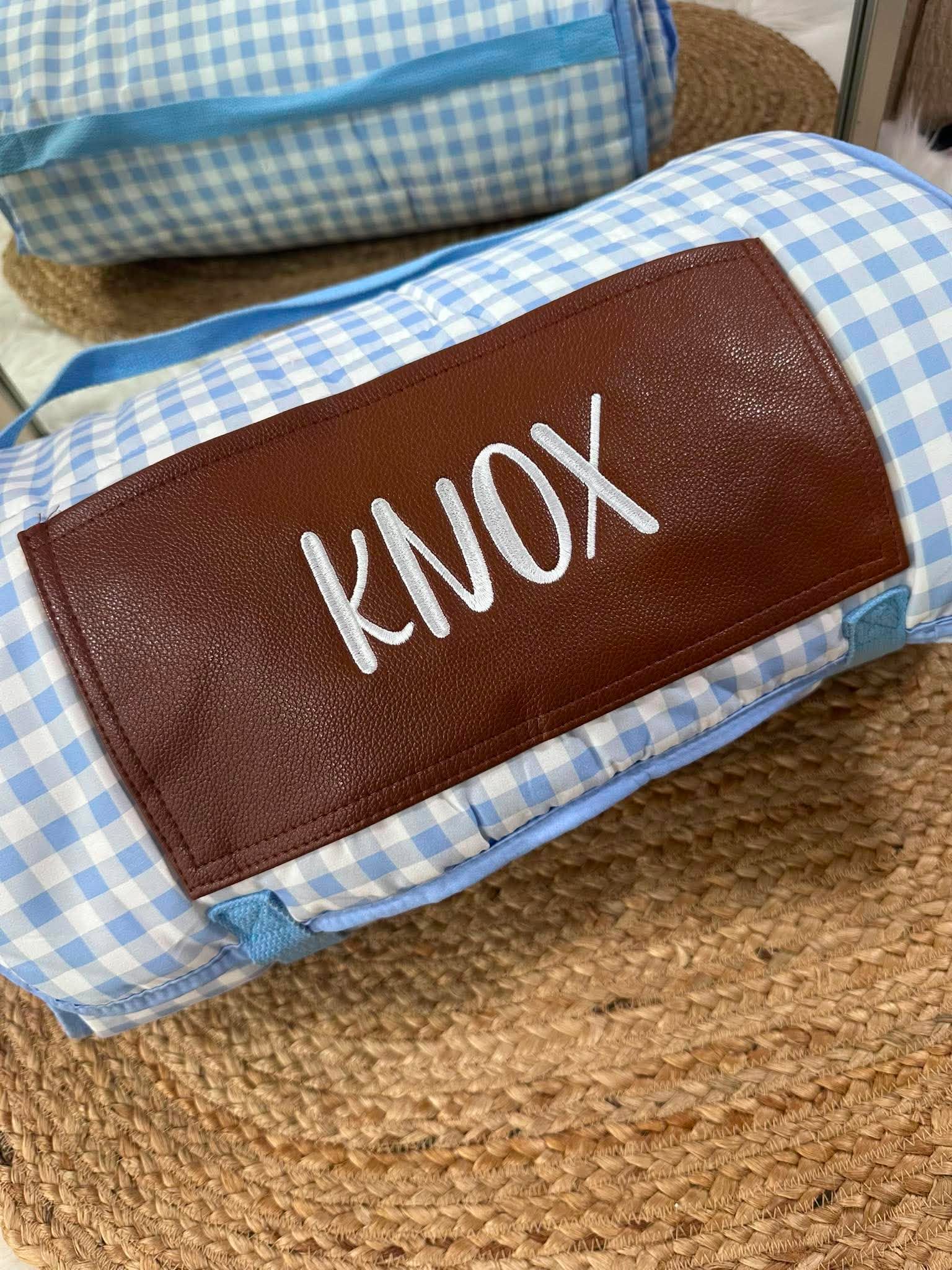 Blue Gingham Sugar Bee Nap Mat