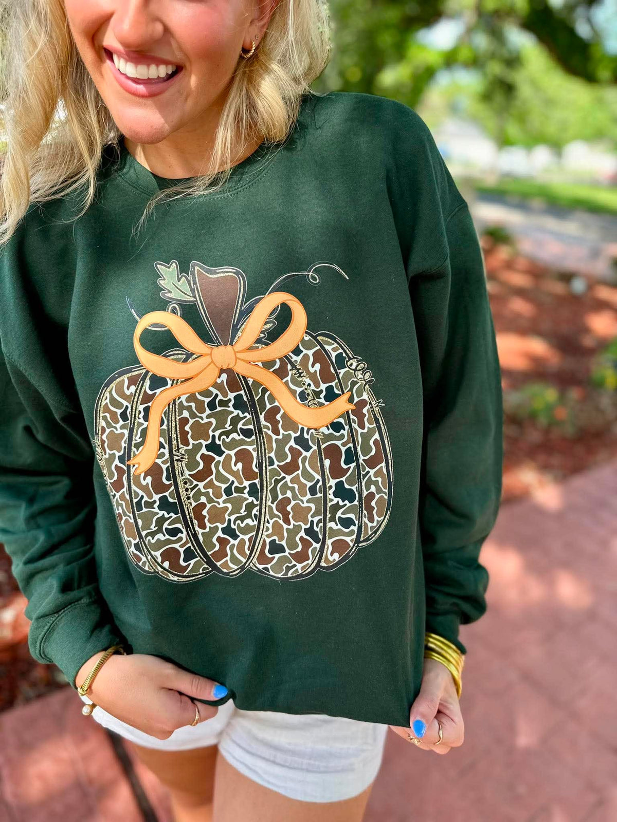 Camo Pumpkin Forest Green Sweatshirt