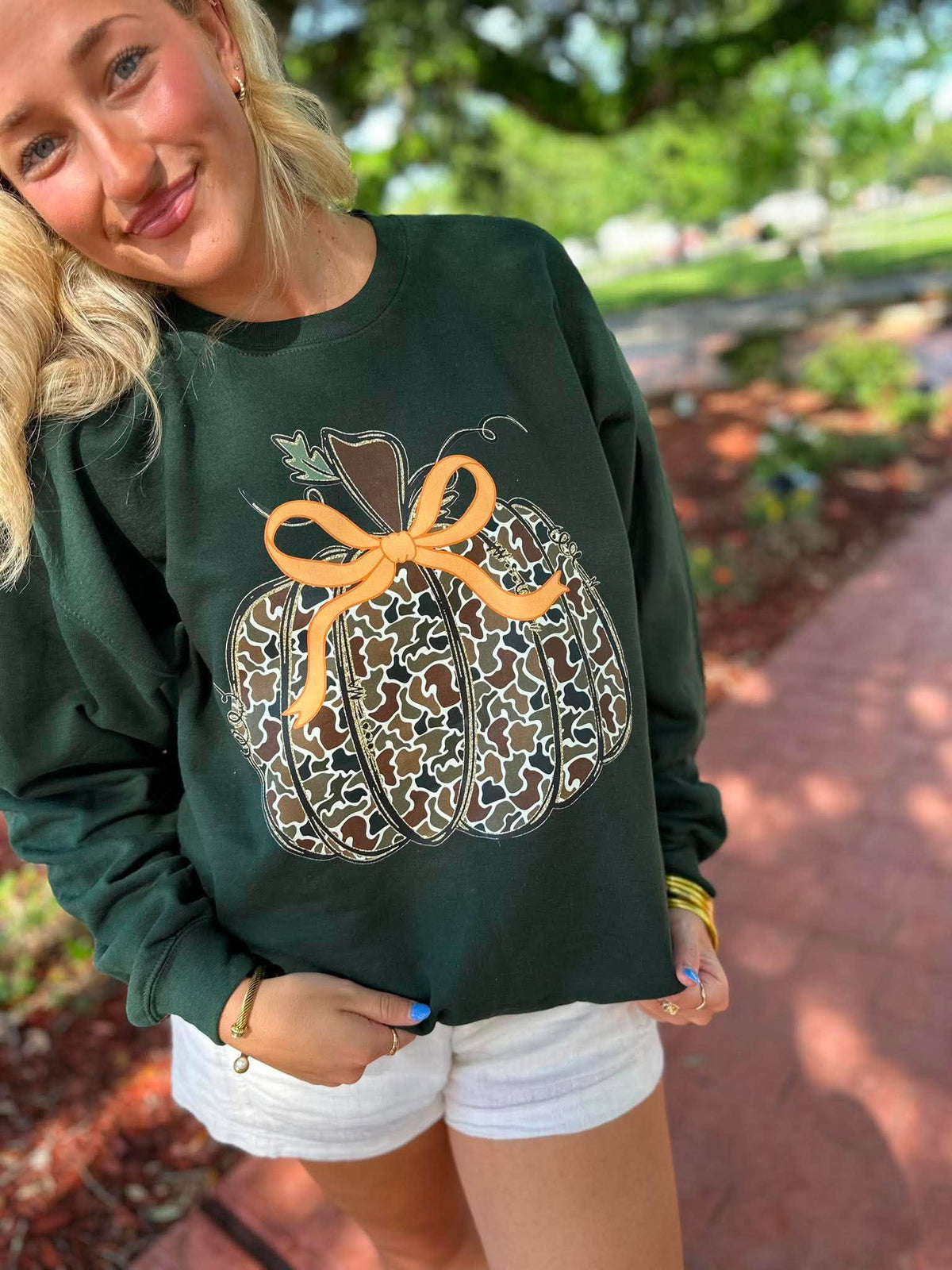 Camo Pumpkin Forest Green Sweatshirt