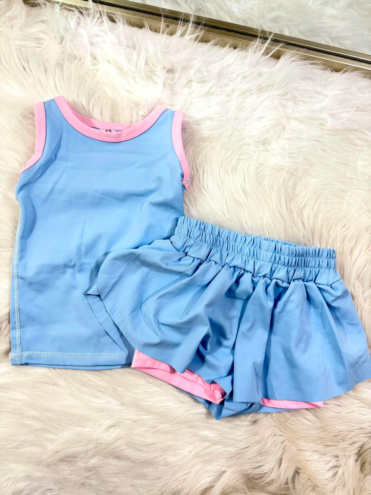 Girls Blue Athletic Set