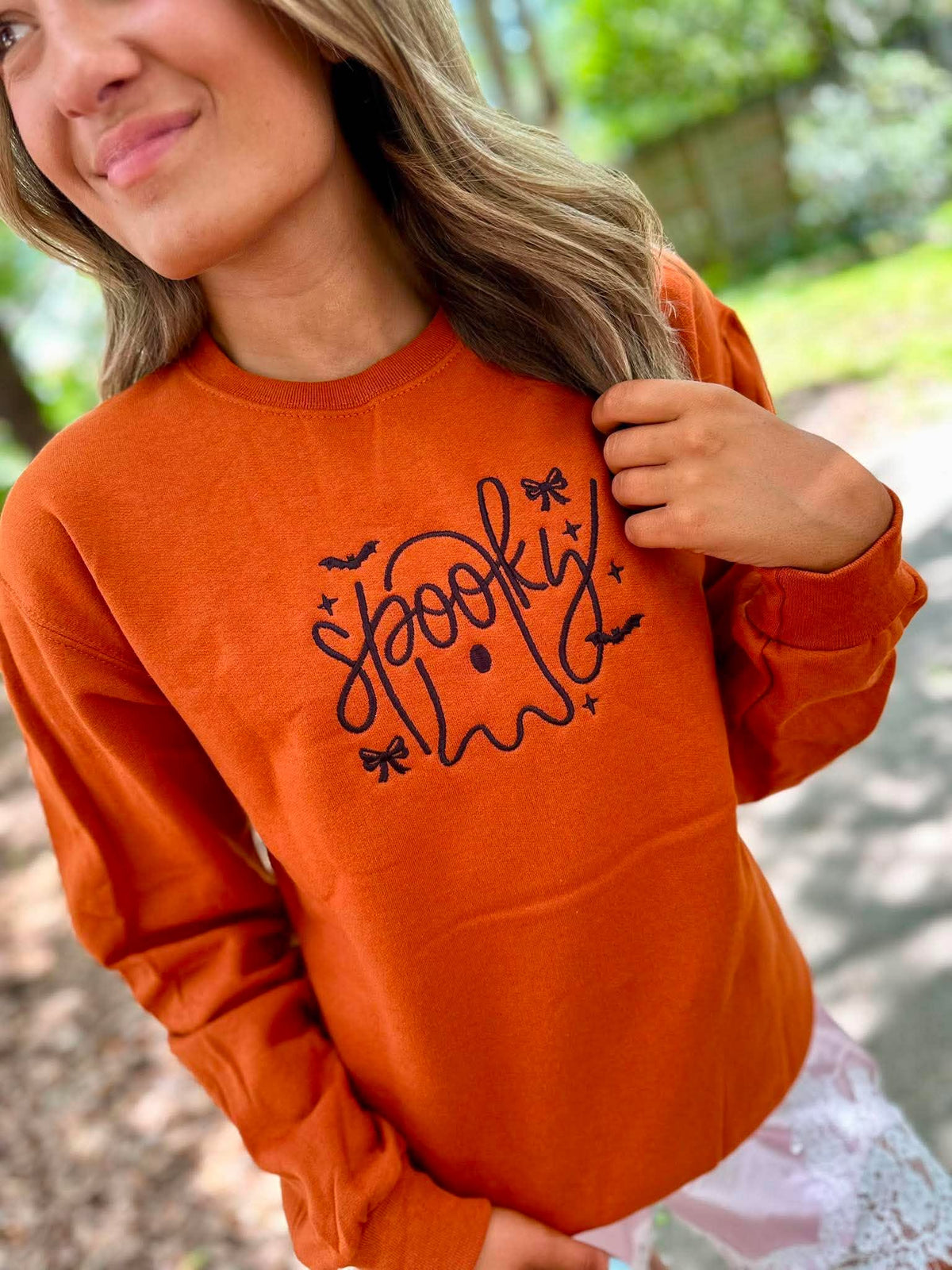 Spooky Ghost Texas Orange Sweatshirt