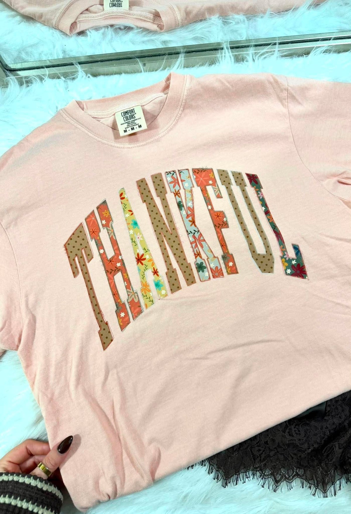 Thankful Polka Dot Peachy Graphic Tee