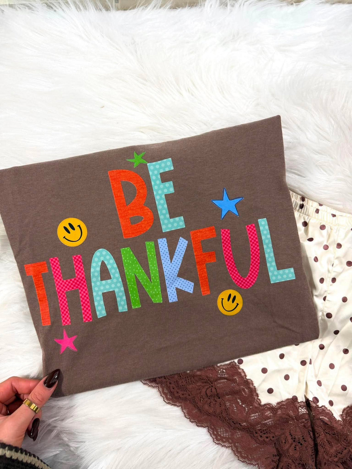 Be Thankful Espresso Graphic Tee