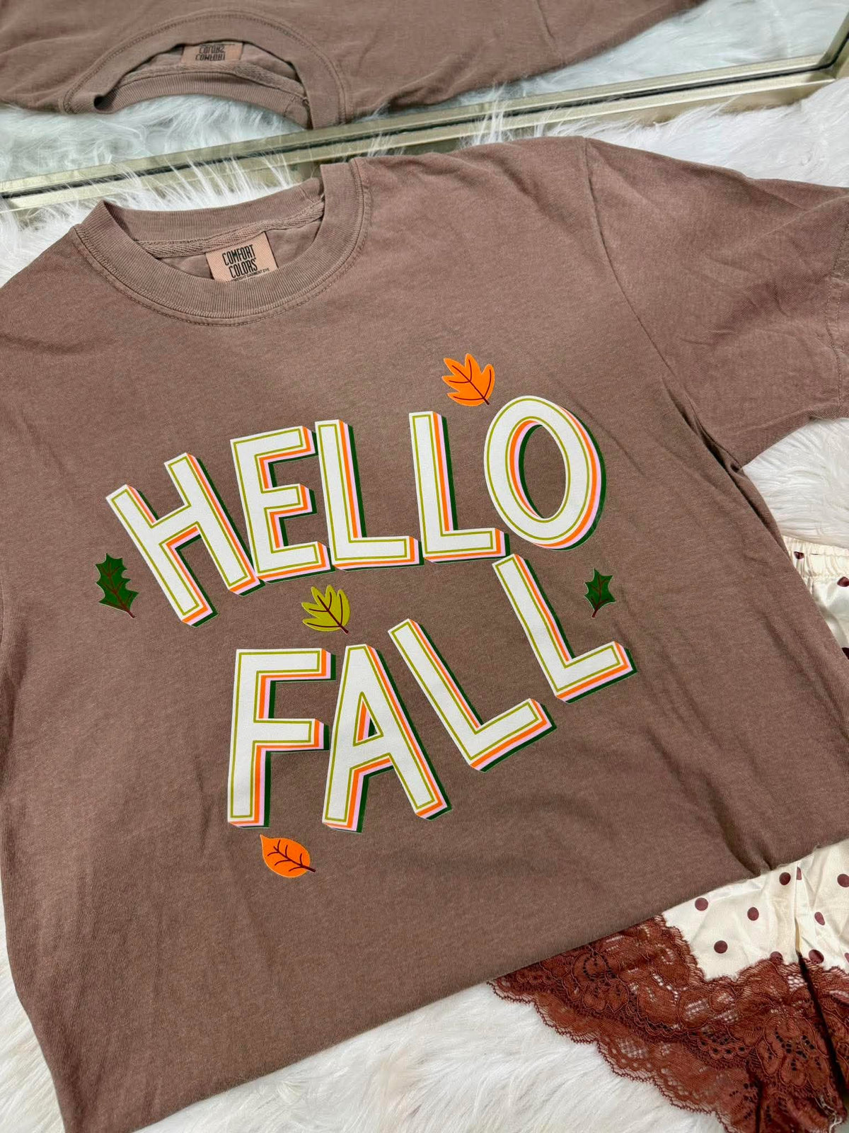Hello Fall Espresso Graphic Tee