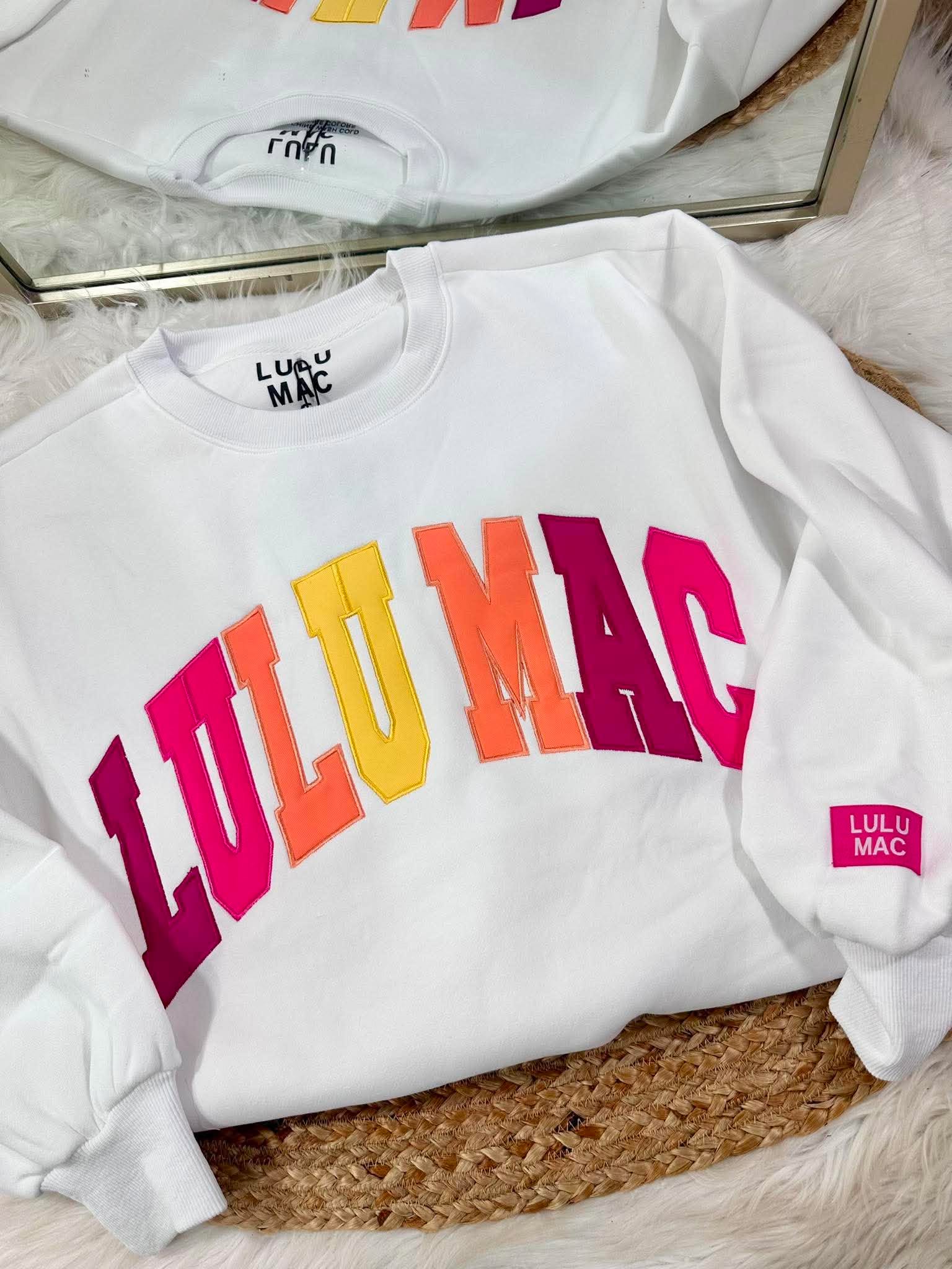 Lulu Mac Color Block White Sweatshirt
