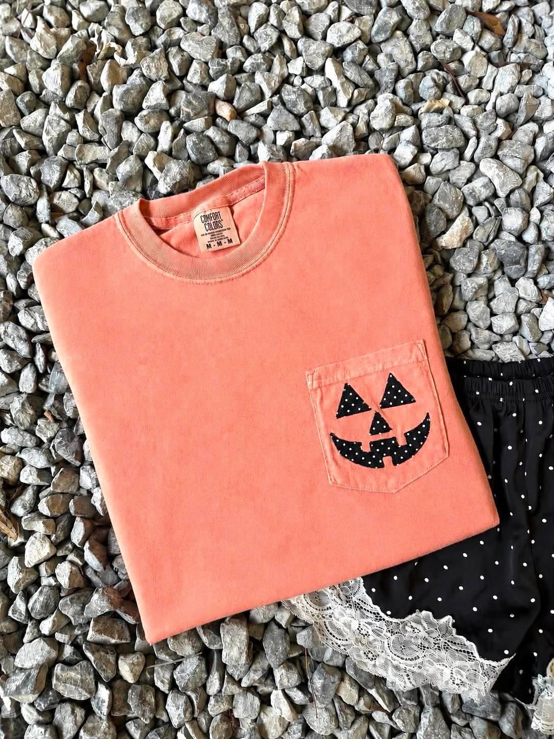 Jack-O-Latern Terracotta Pocket Tee