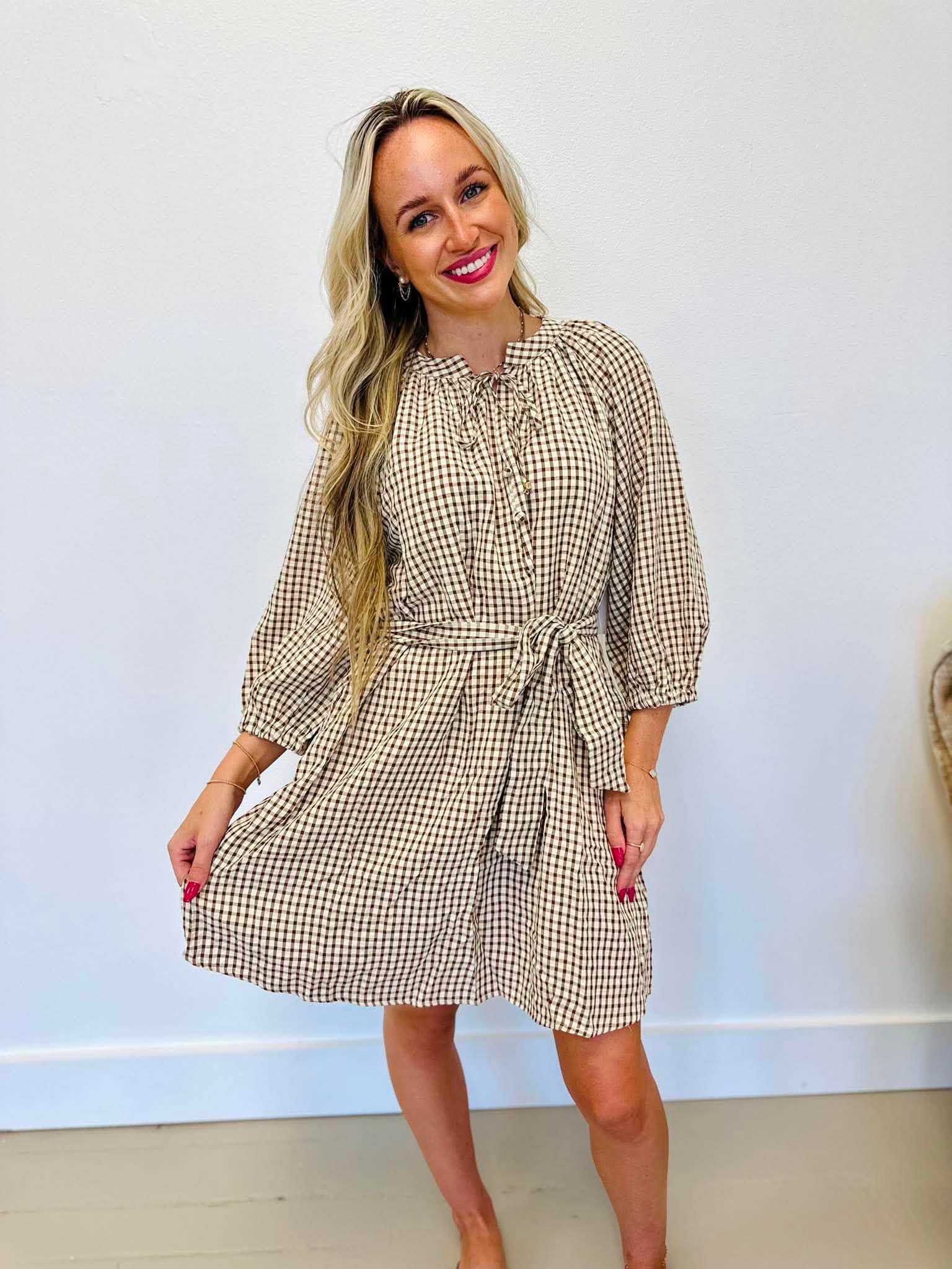 Willow Gingham Tie Dress