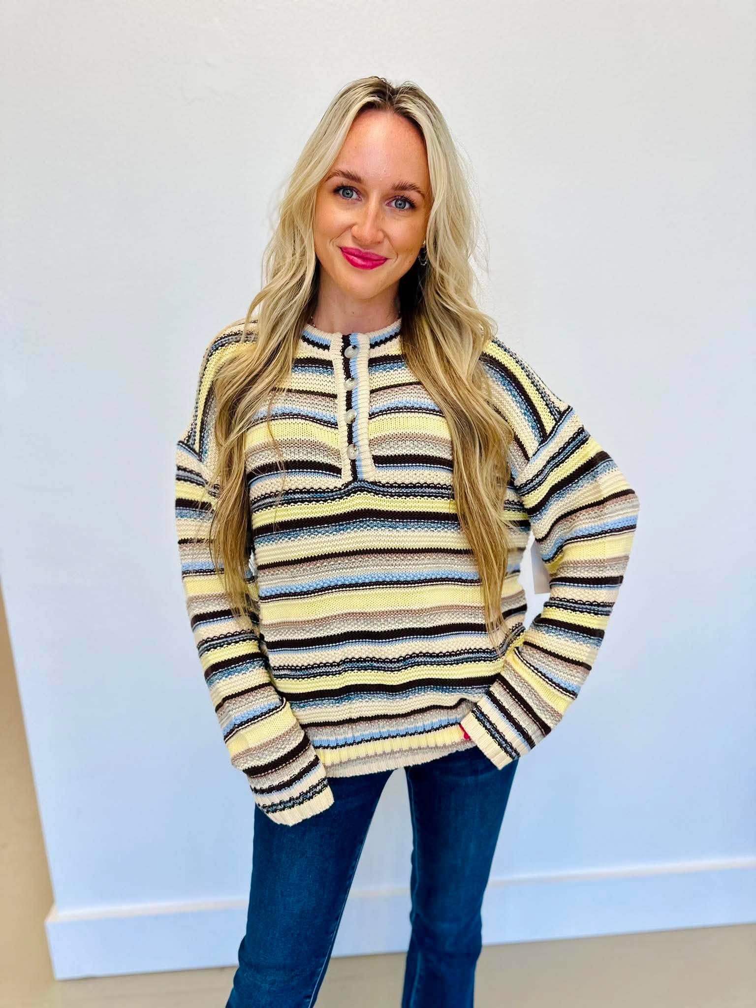 Latte Love Striped Sweater