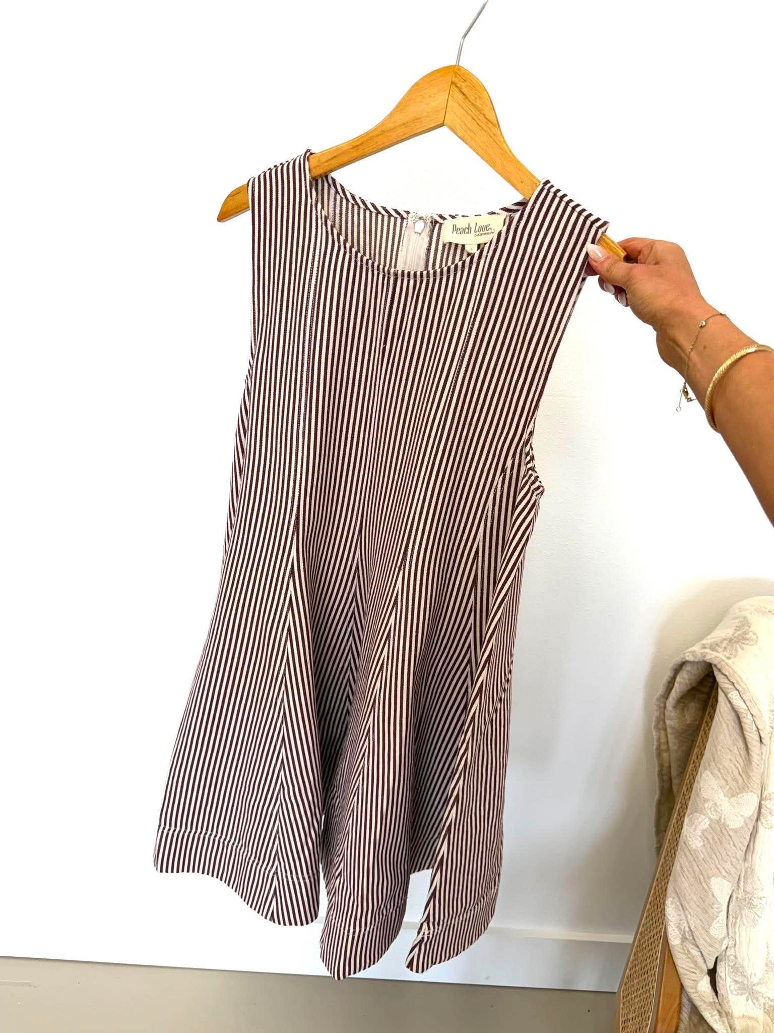 Makeshift Brown Striped Dress