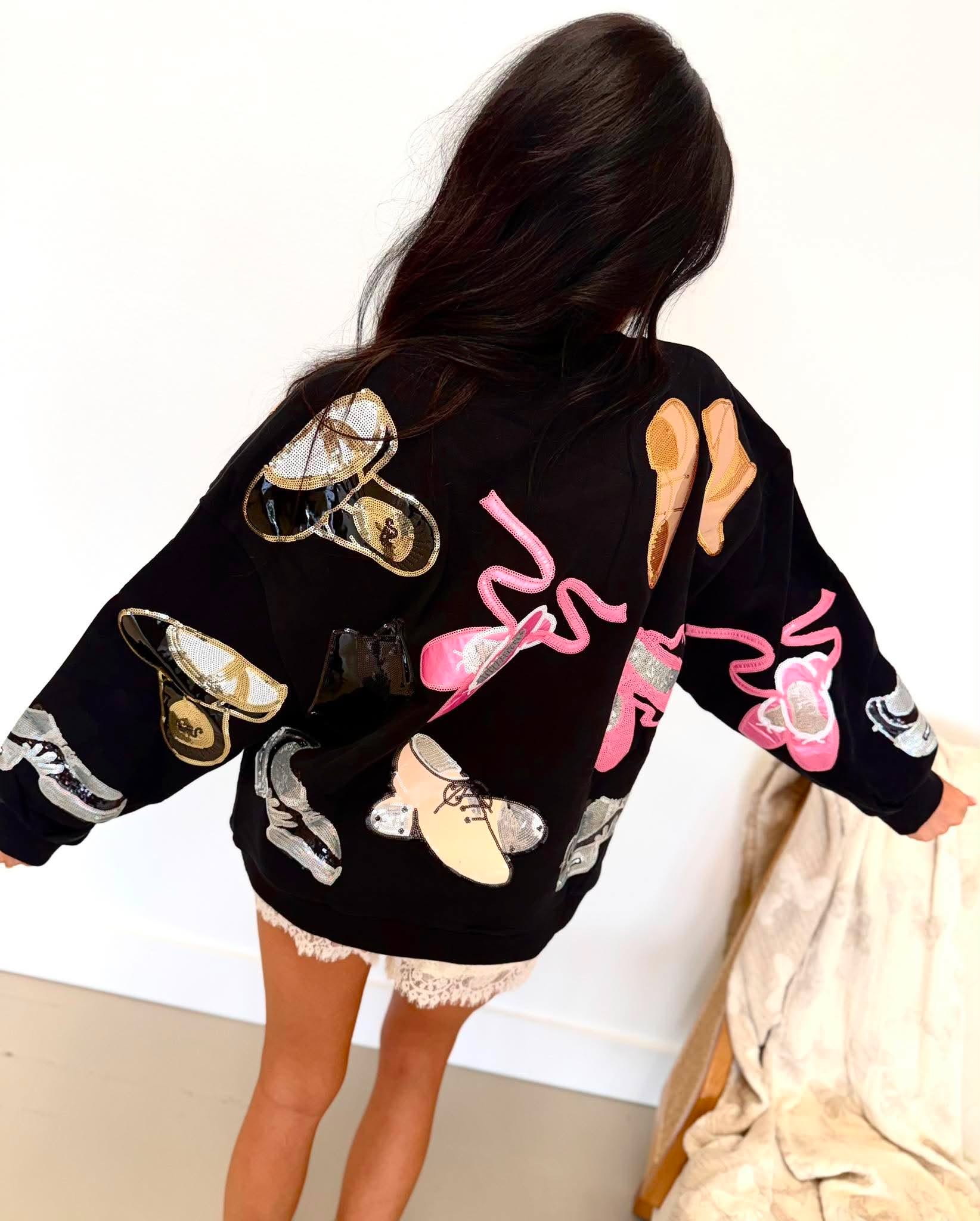 Queen Of Sparkles Black Dance Shoes Sweatshirt