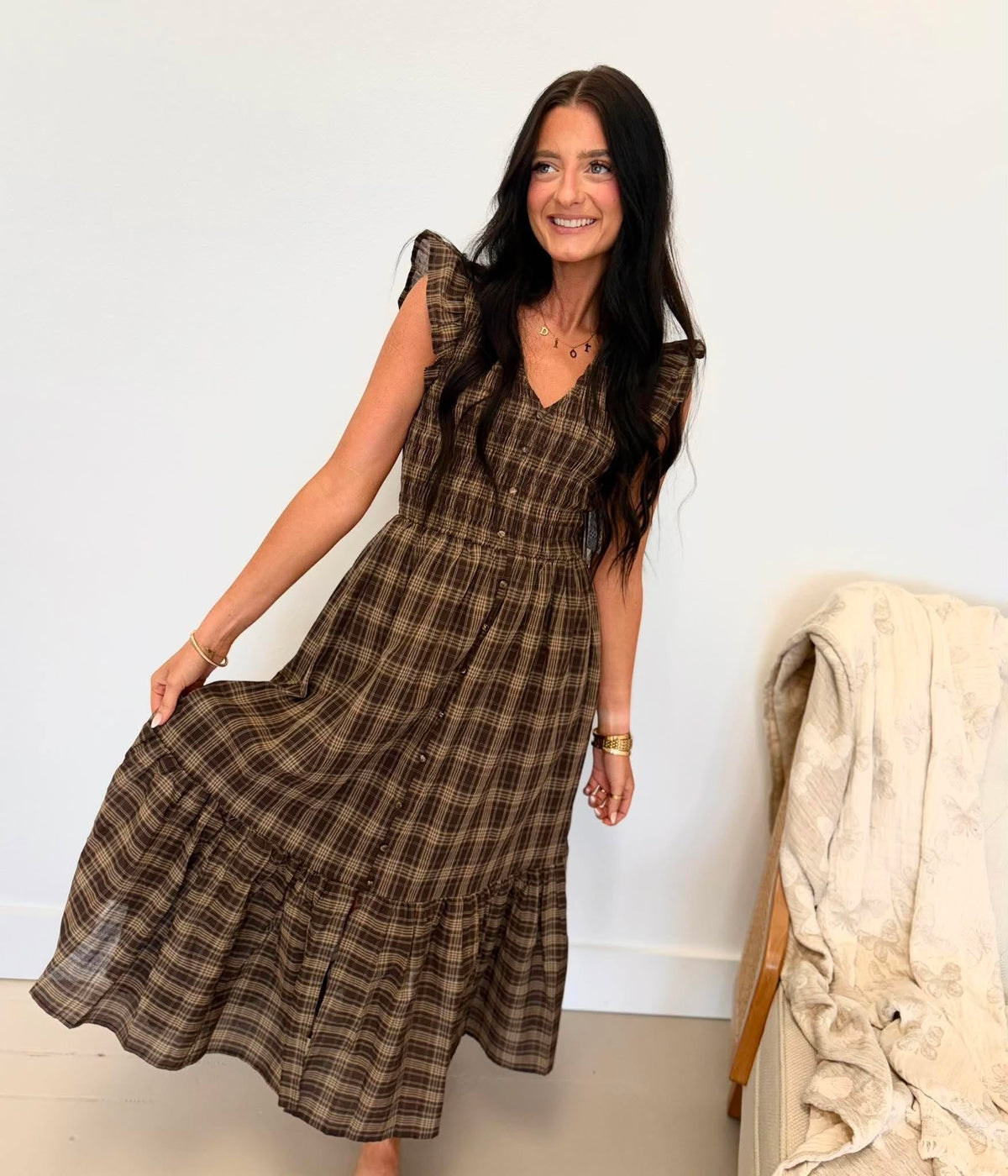 Plaid Please Midi Dress