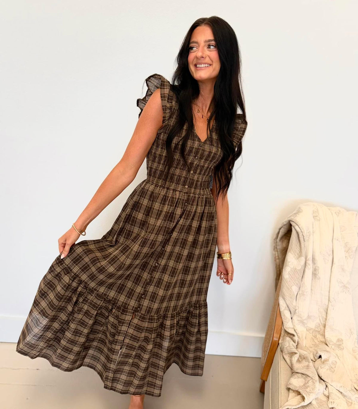 Plaid Please Midi Dress