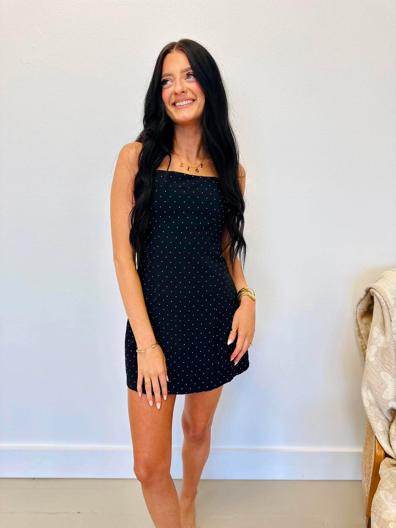 All Dresses Up Polka Dotted Mini Dress