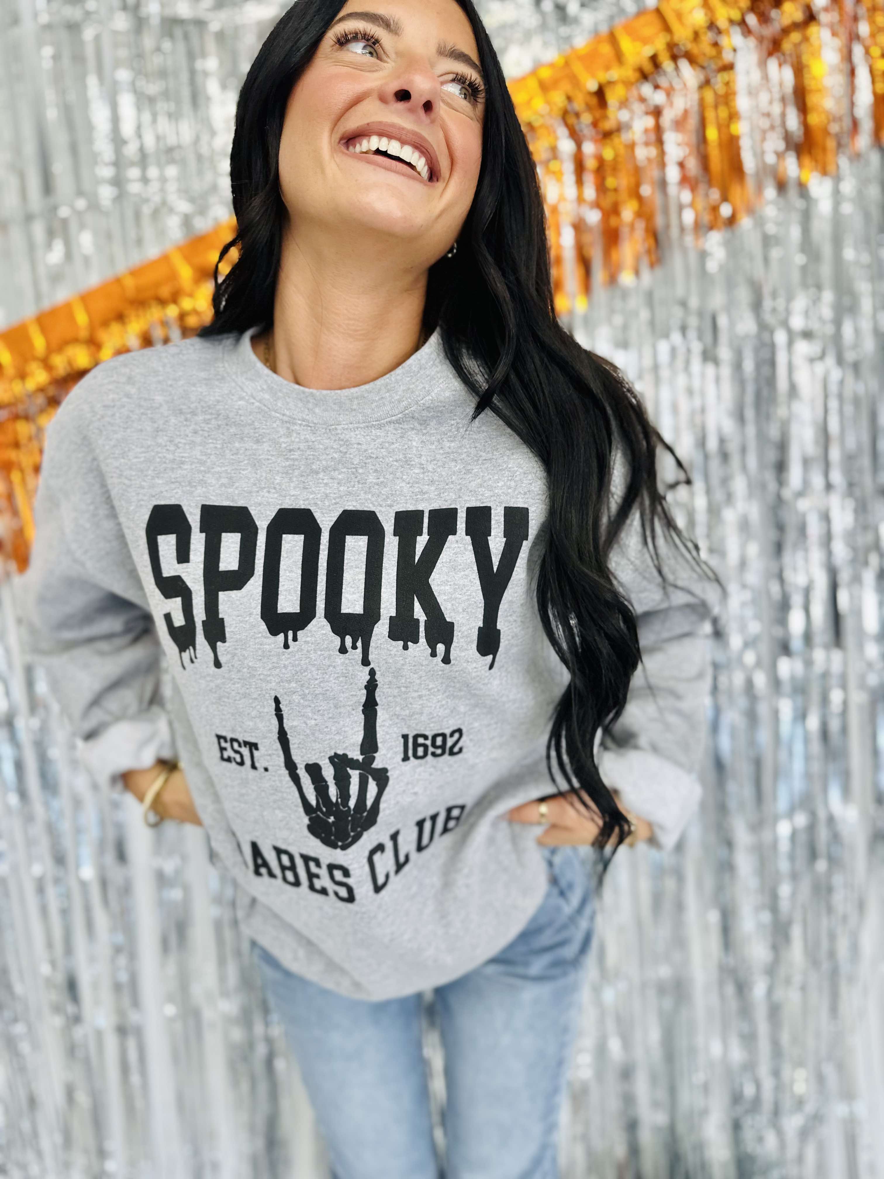 Spooky Babes Club Sports Grey Sweatshirt