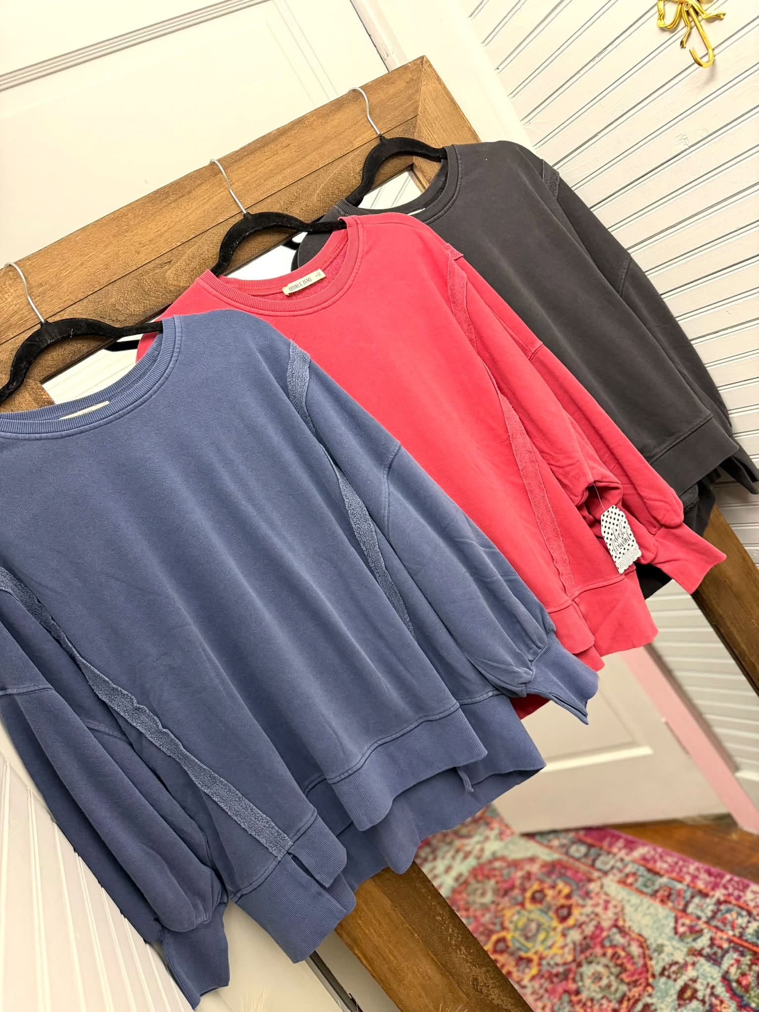 Pigment Dye Oversized Raw Edge Sweatshirt