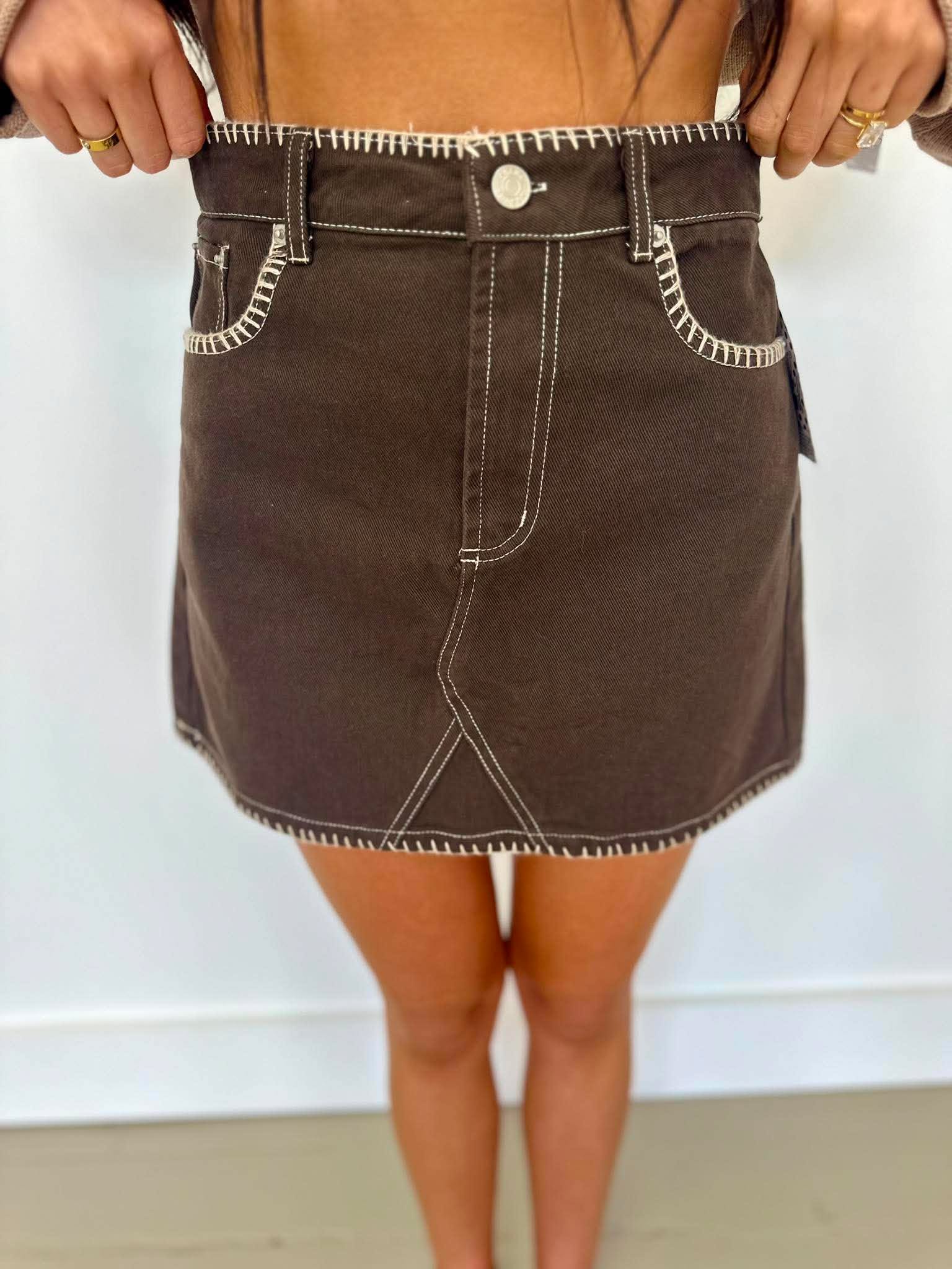 Downtown Stitch Mini Skirt