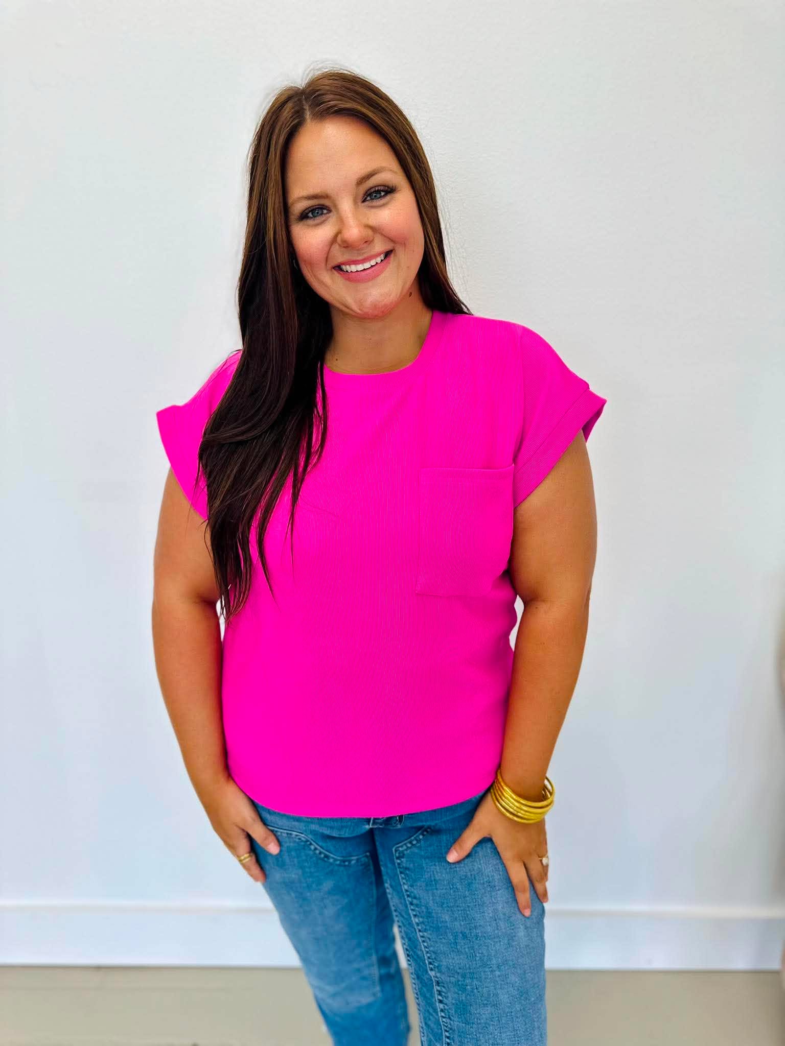 Basic Time Magenta Top