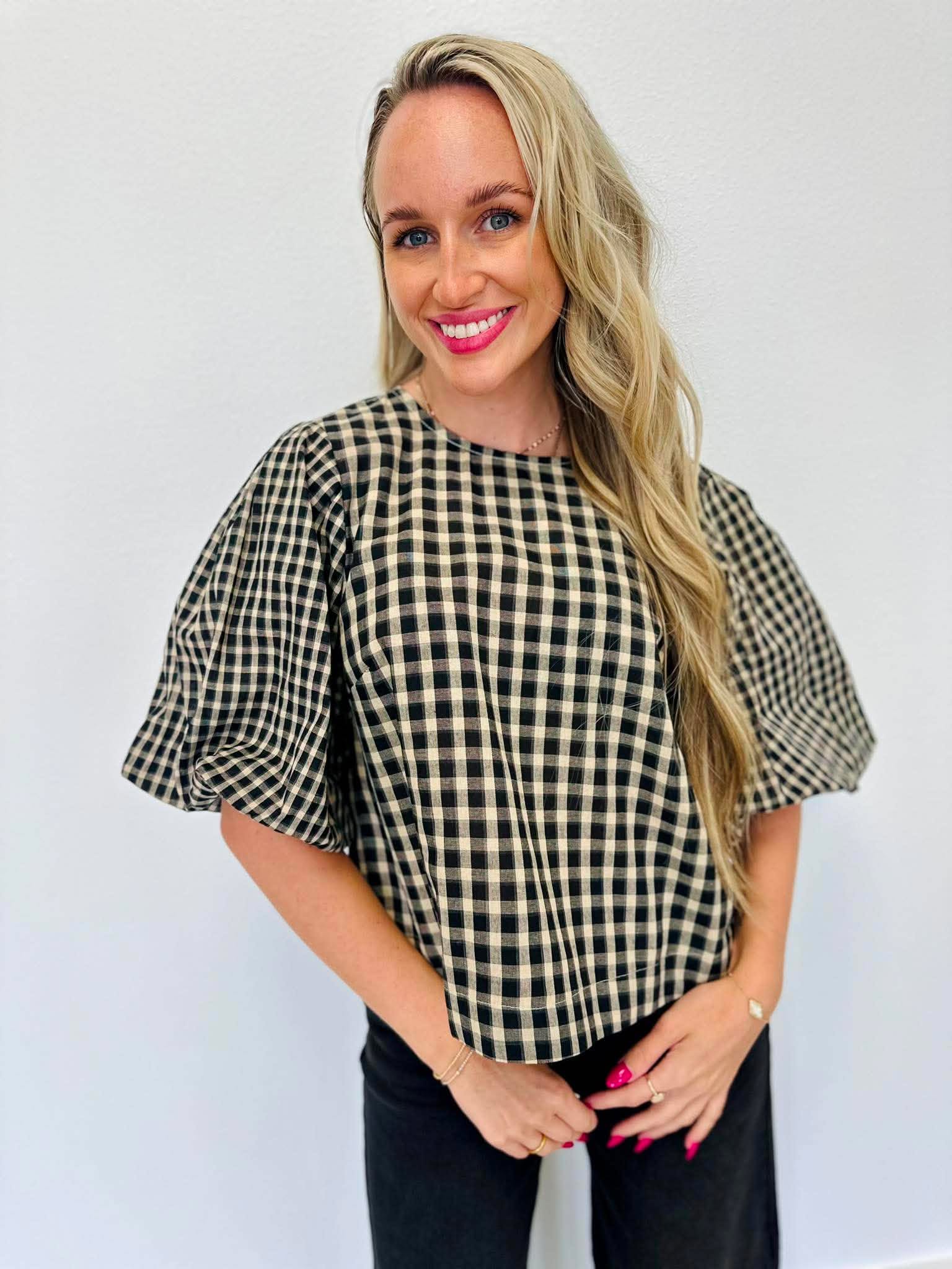 Gingham Grace Blouse