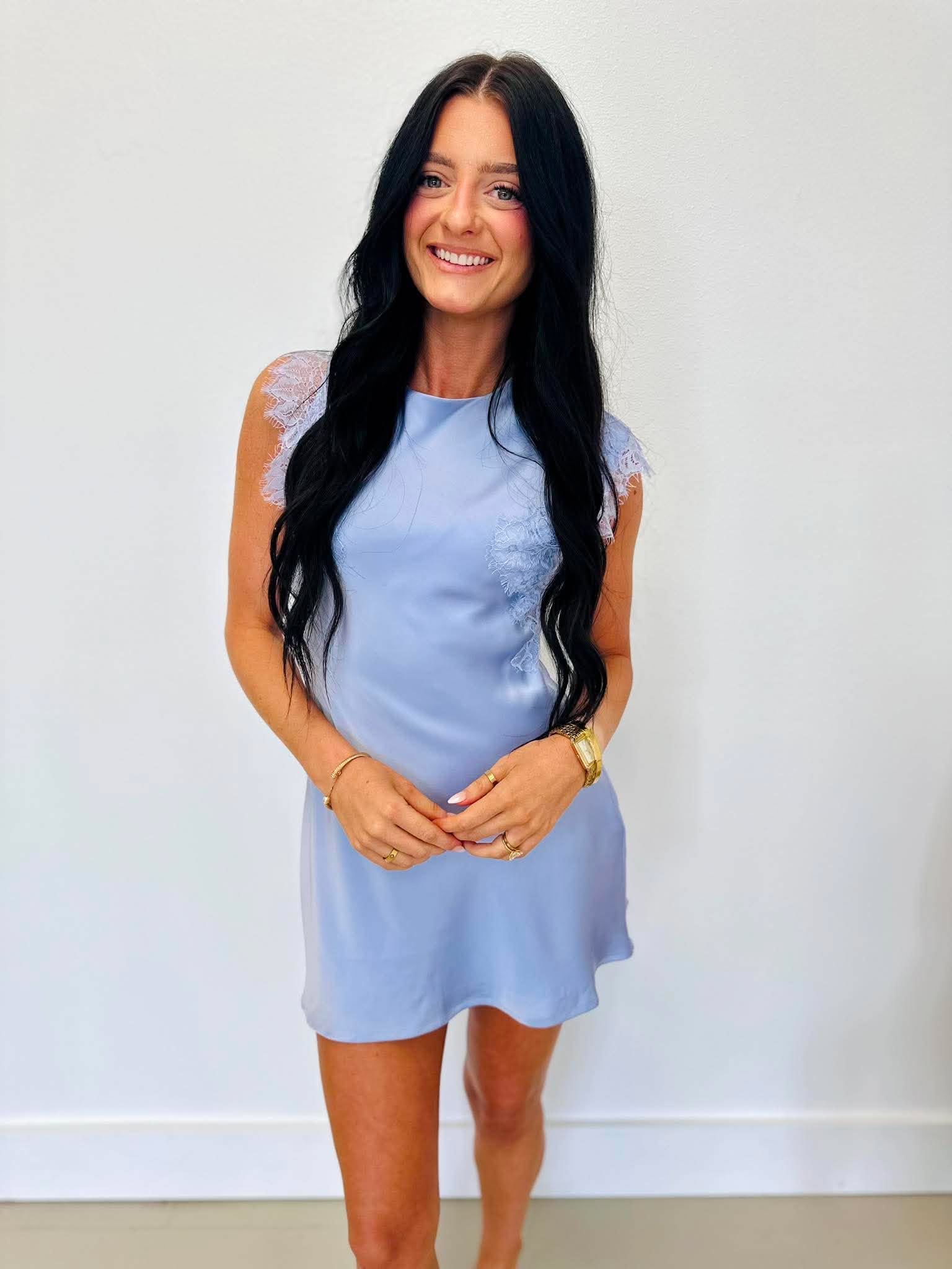 Devine Chic Blue Satin Dress
