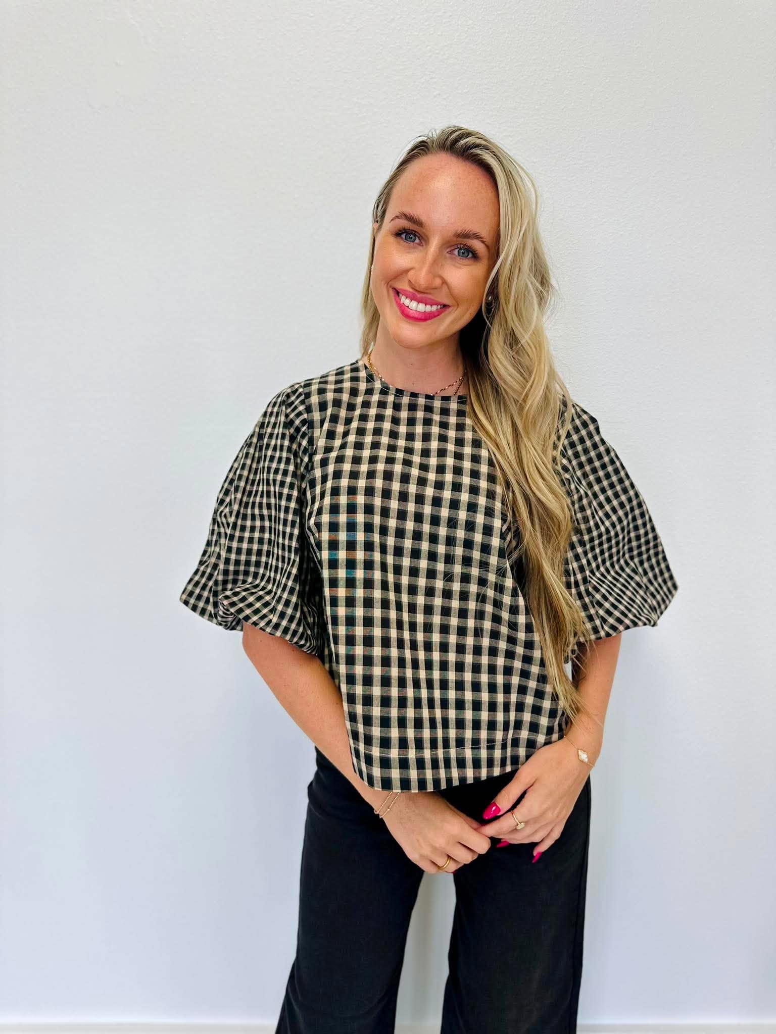 Gingham Grace Blouse