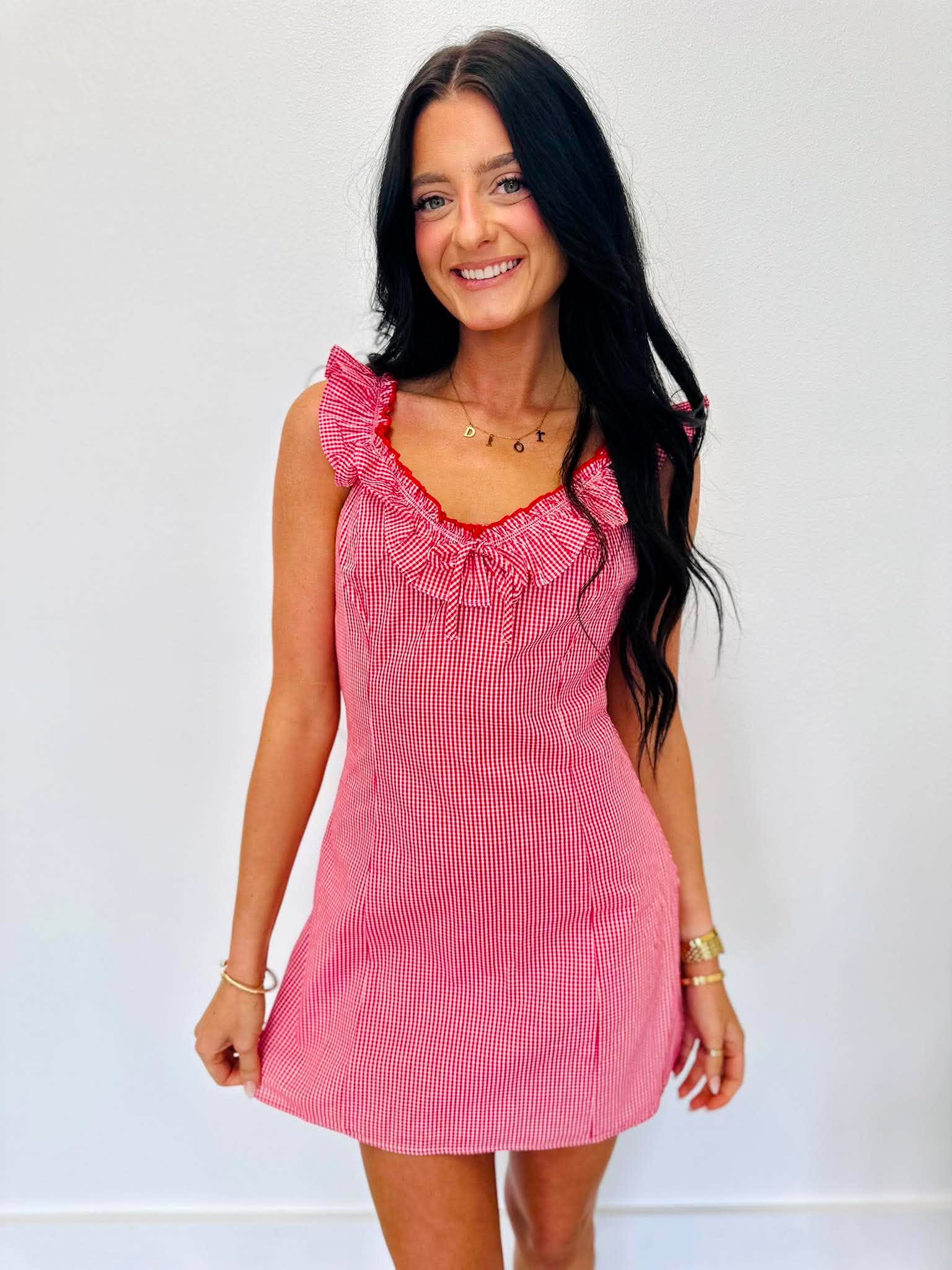 Red Gingham Mini Dress