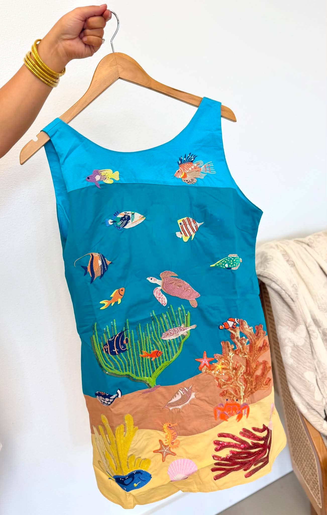 Queen Of Sparkles Multi Under the Sea Cotton Tank Dress