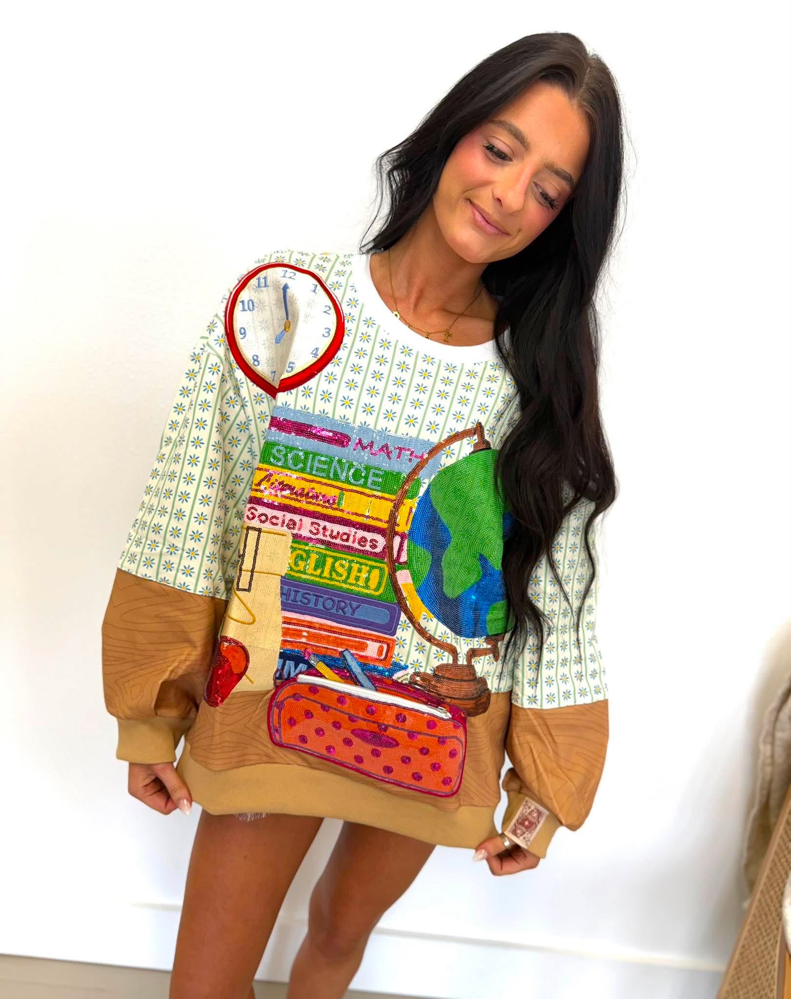 Queen Of Sparkles Multi School Books, Pencil Bag & Globe Sweatshirt