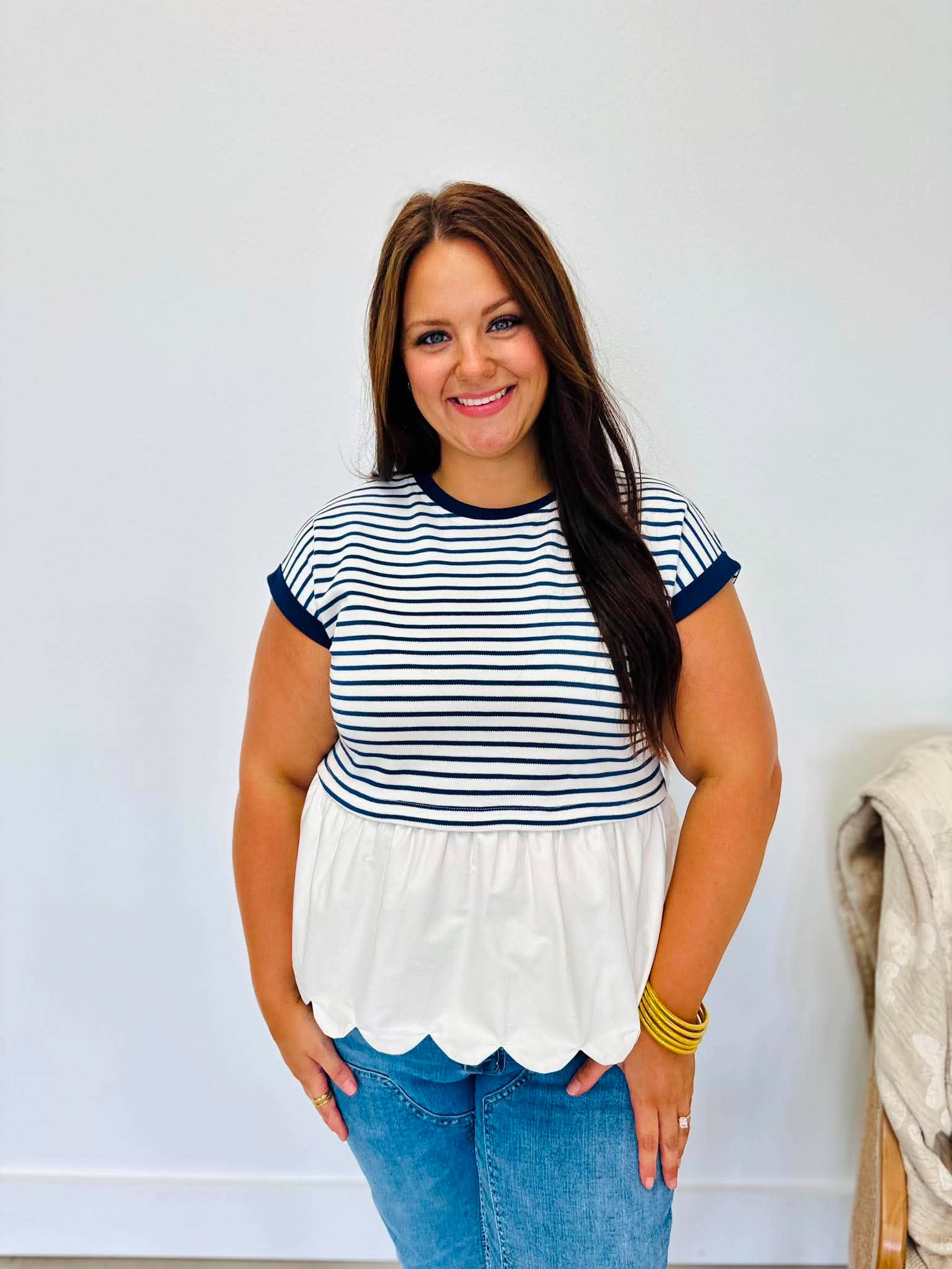 Sweet Stripes Navy Blouse