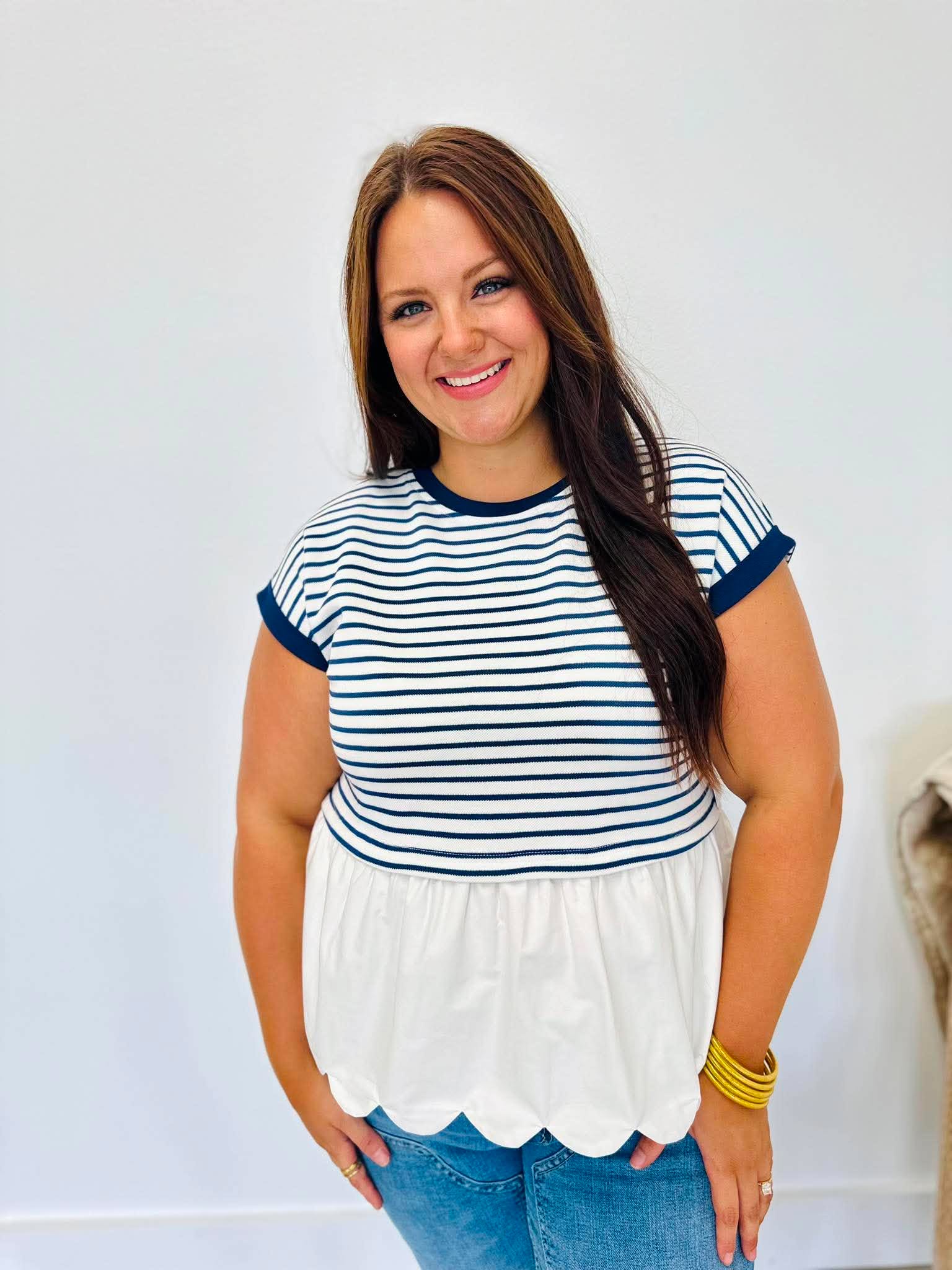 Sweet Stripes Navy Blouse