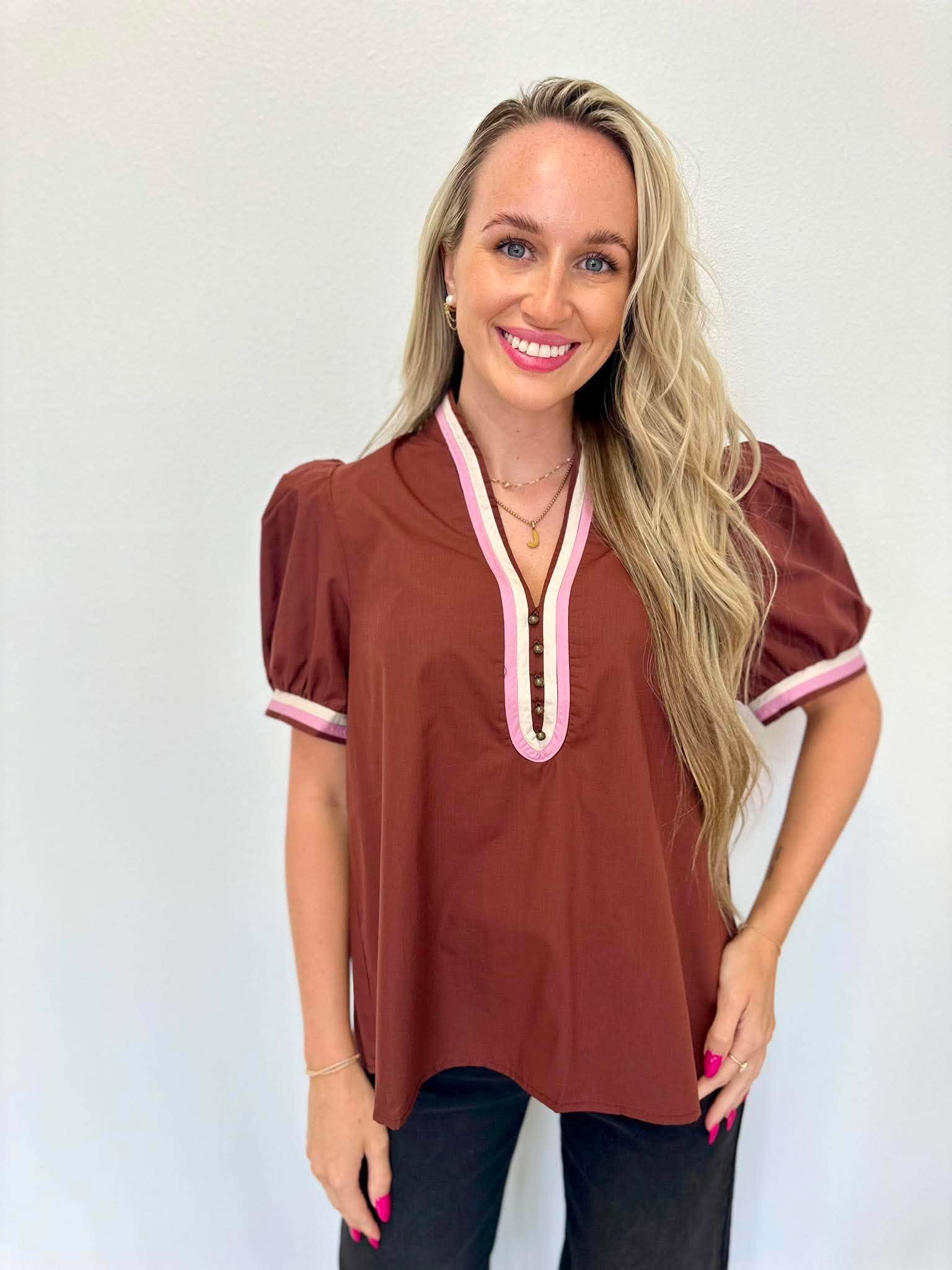 Cottage Charm Chocolate Blouse