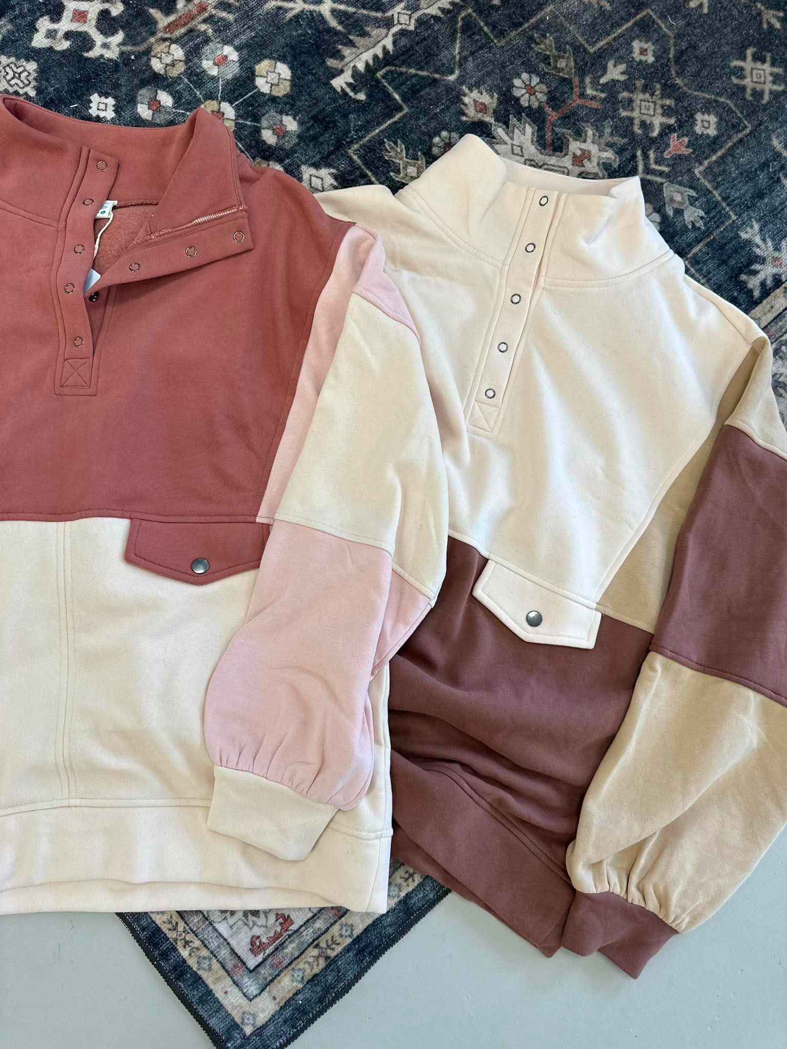 Sweet Escape Color Block Pullover