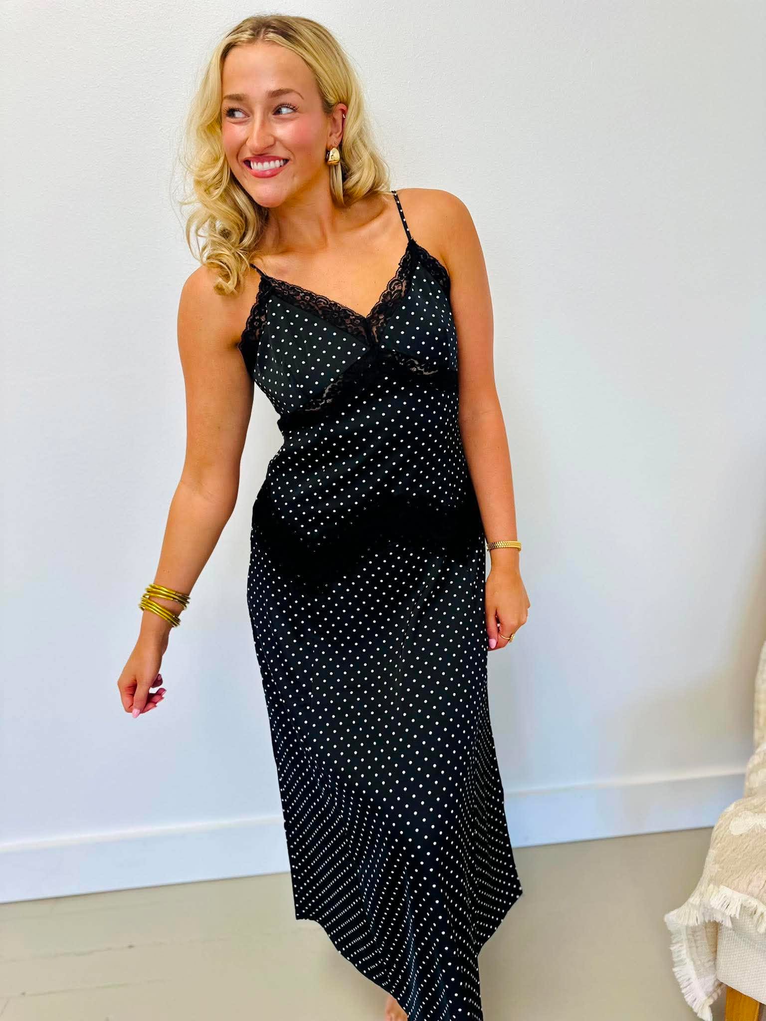 The Kaylan Black Lace Midi Dress