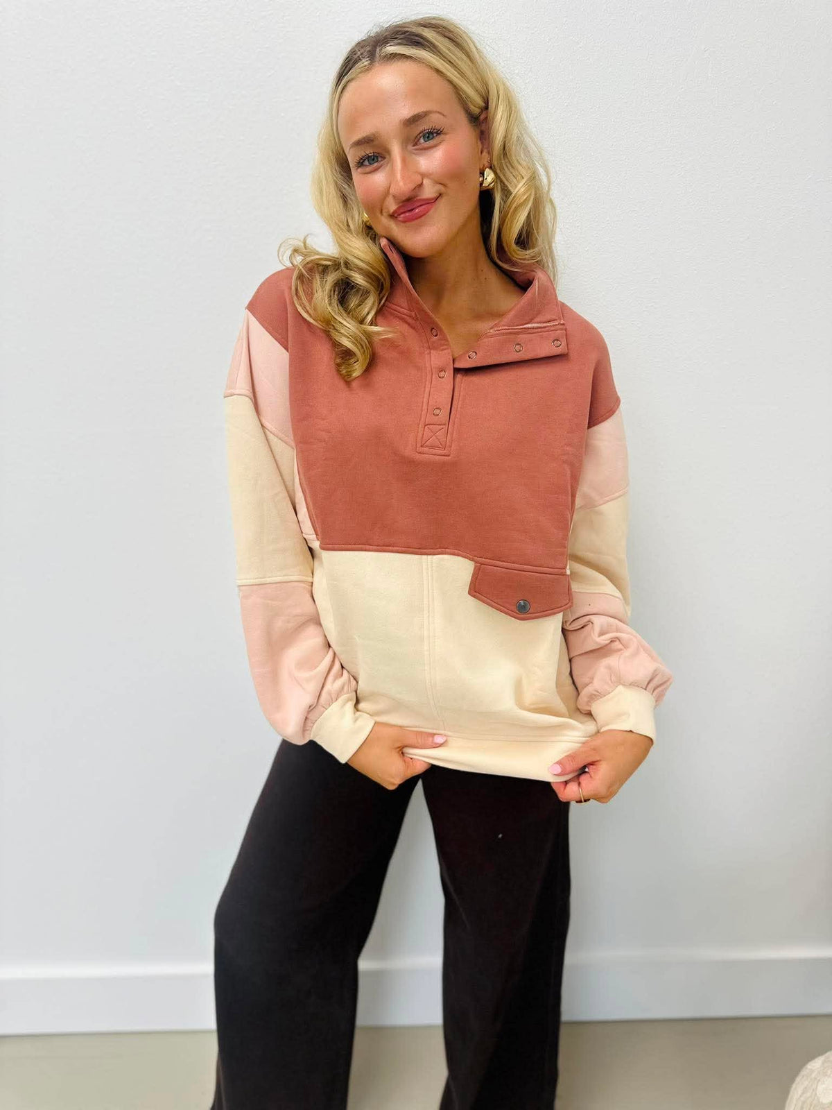 Sweet Escape Color Block Pullover