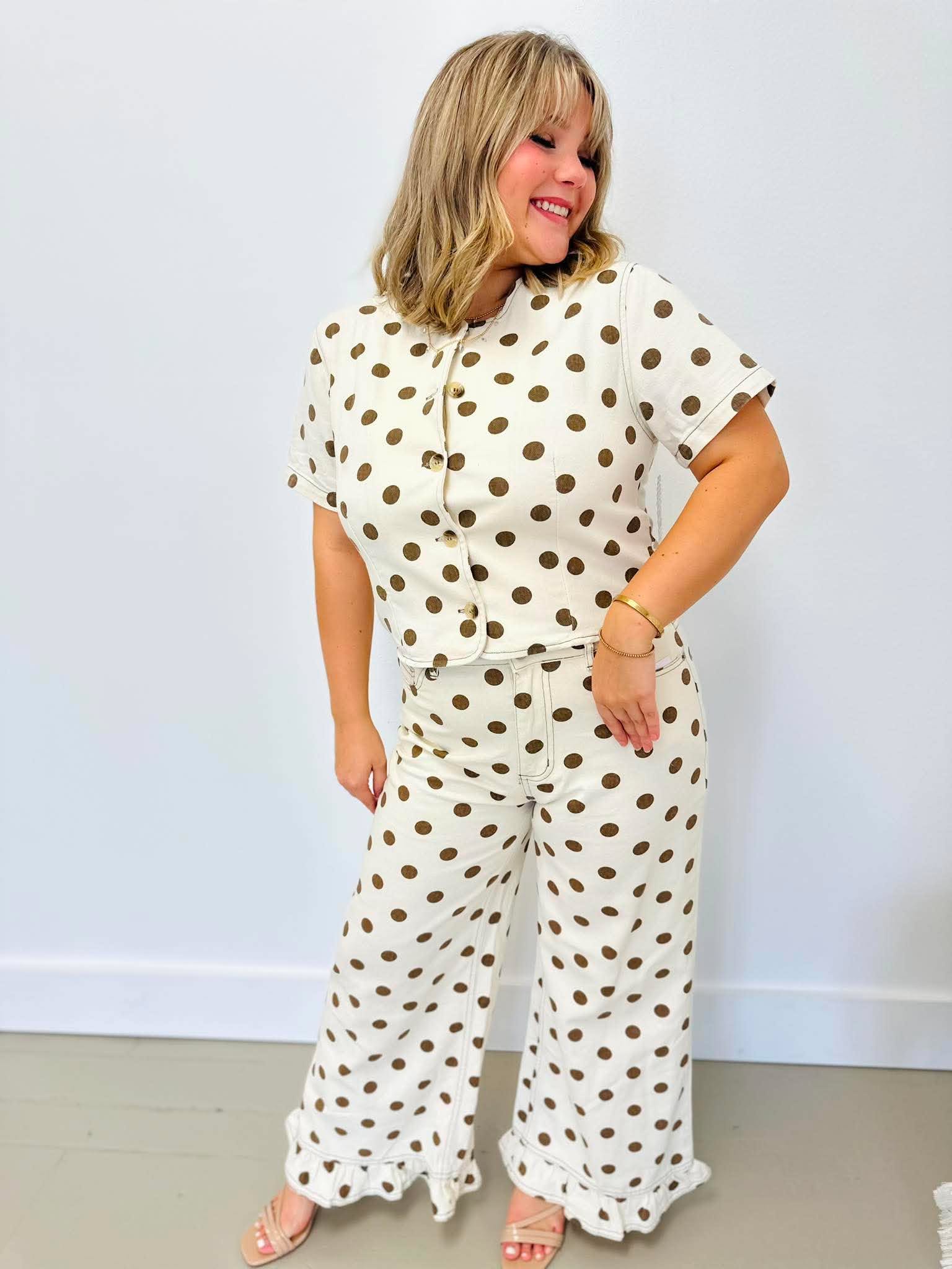 Poppy Polka Dot Ruffle Pants