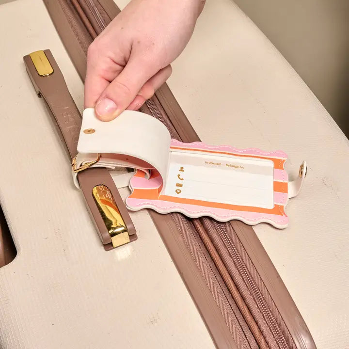 Jetsetter Luggage Tag–Sicily Stripes Pink