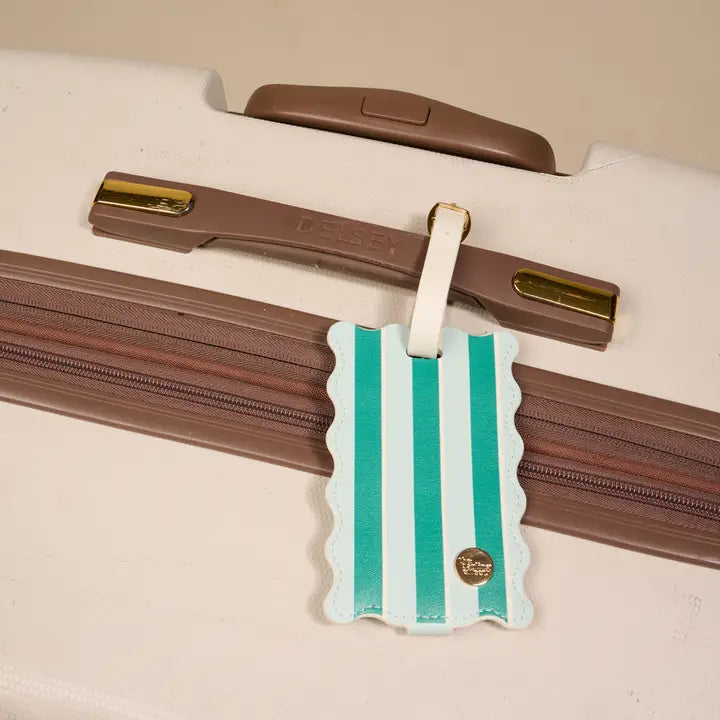 Jetsetter Luggage Tag–Sicily Stripes Teal